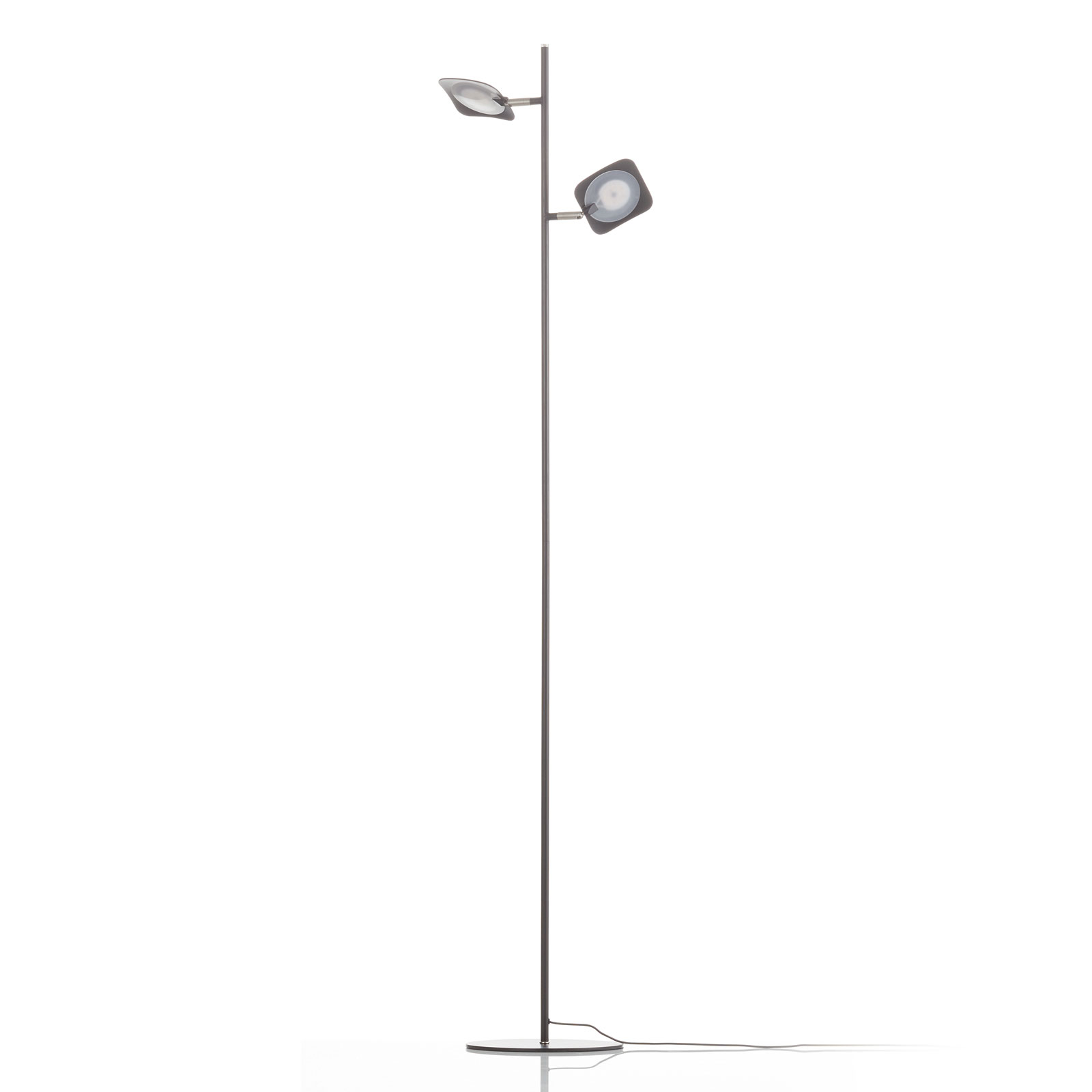 LED-golvlampa Raggio, 2 lampor, svart