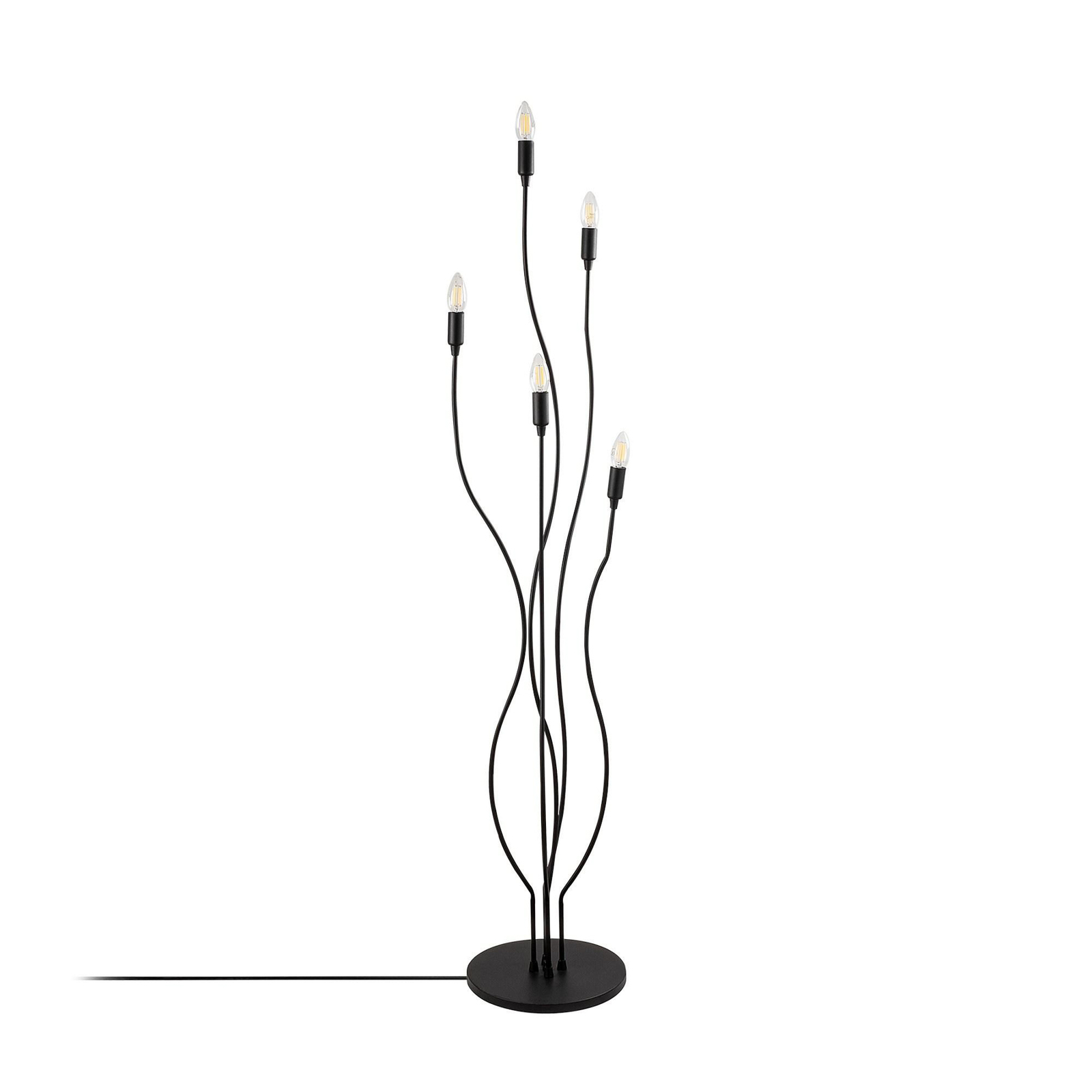 Lampadaire Bonibon 13231 noir métal hauteur 155 cm à 5 lampes