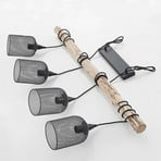 Elrond 4 Candeeiro Suspenso Black/Wood - Lindby