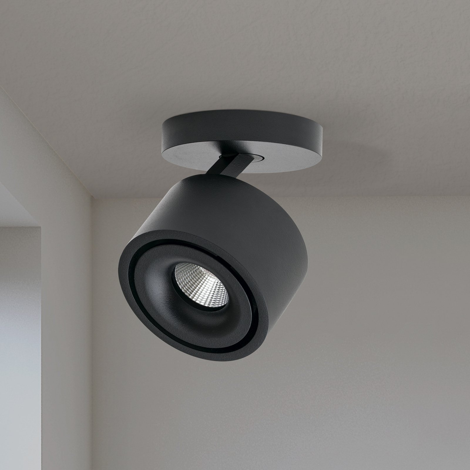 Spot pour plafond LED Specter, noir, Ø 8,4 cm, aluminium