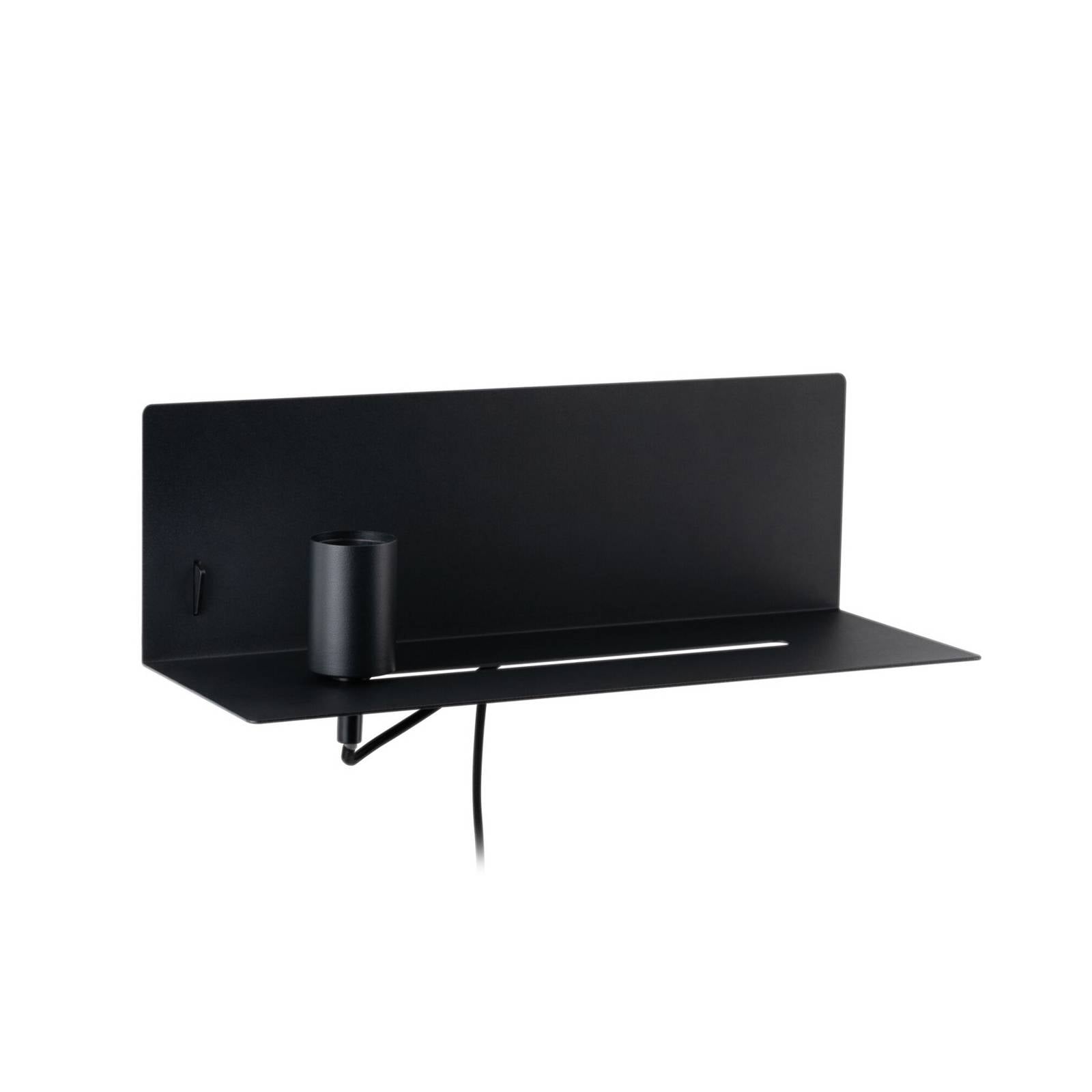 Paulmann Wandlampe Devara, schwarz 40 cm E27 USB-Port