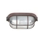 Deckenleuchte Lisanne, braun, oval, Metall, Glas, E27