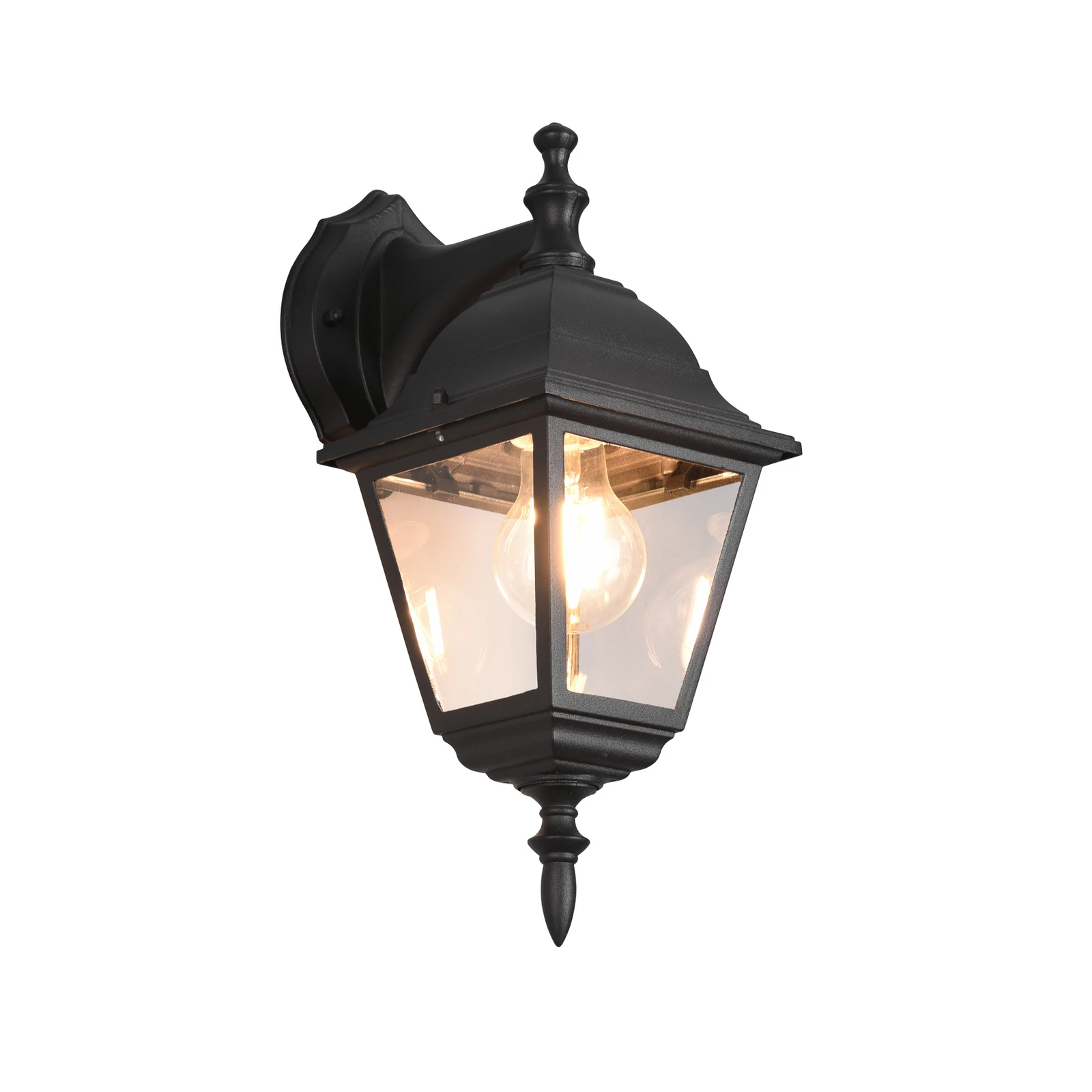 Utendørs vegglampe Livenza, bunnkontakt, svart, aluminium