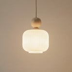 Lámpara colgante Ballo, 1 luz, blanca, cristal, Ø 15 cm, E14
