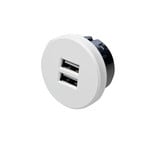 USB-Doppelsteckdose, rund
