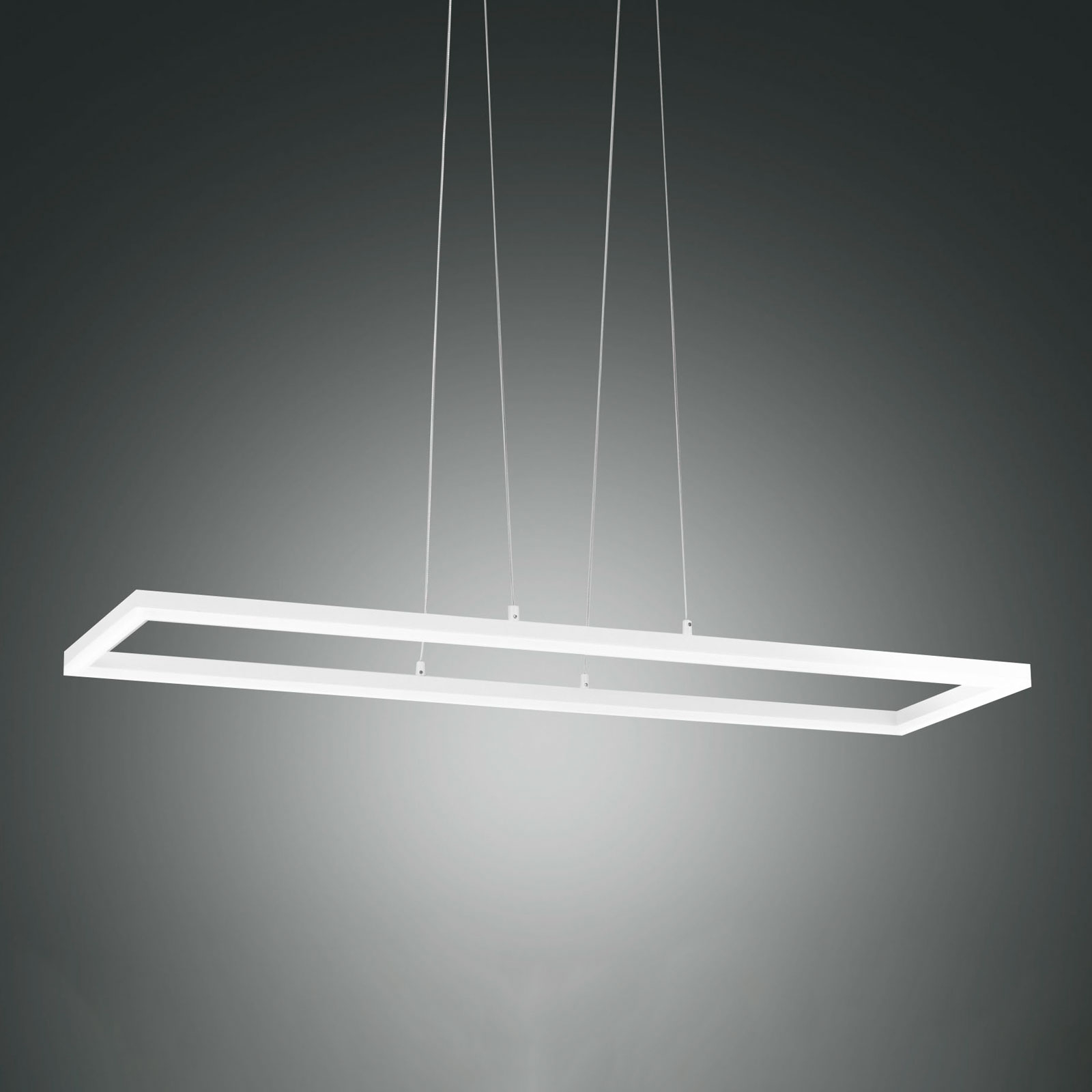 LED-hengelampe Bard, 92x32 cm, hvit