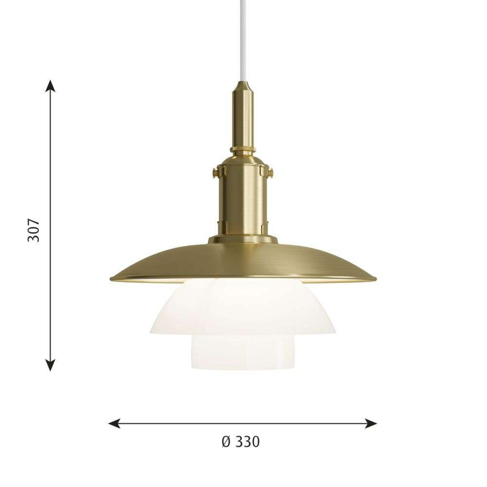 PH 3/3 Taklampa Limited Edition Brass/Opal - Louis Poulsen