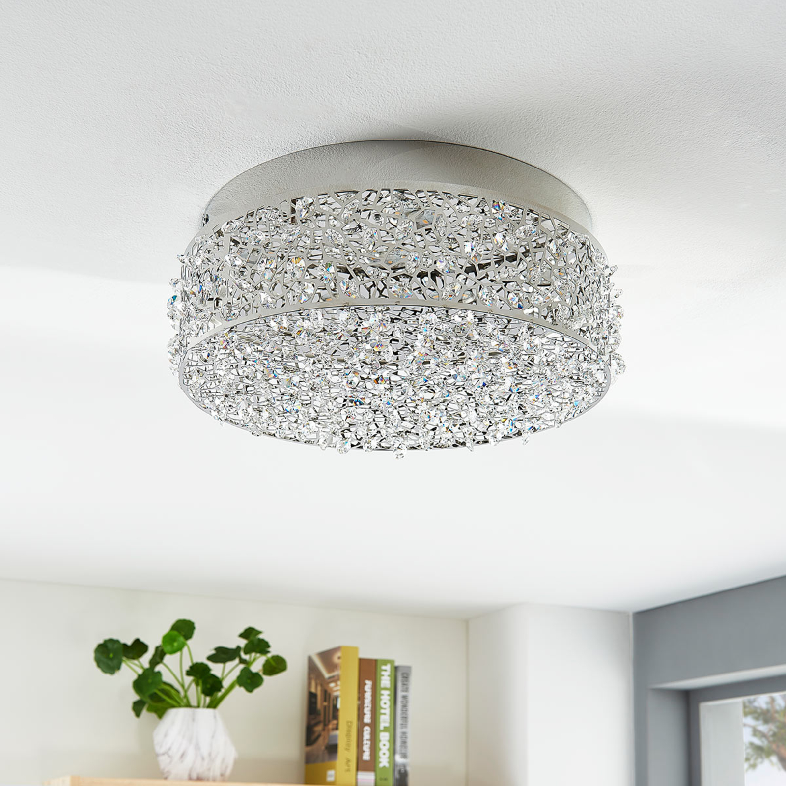 Strålende LED-taklampe Felias, rund form