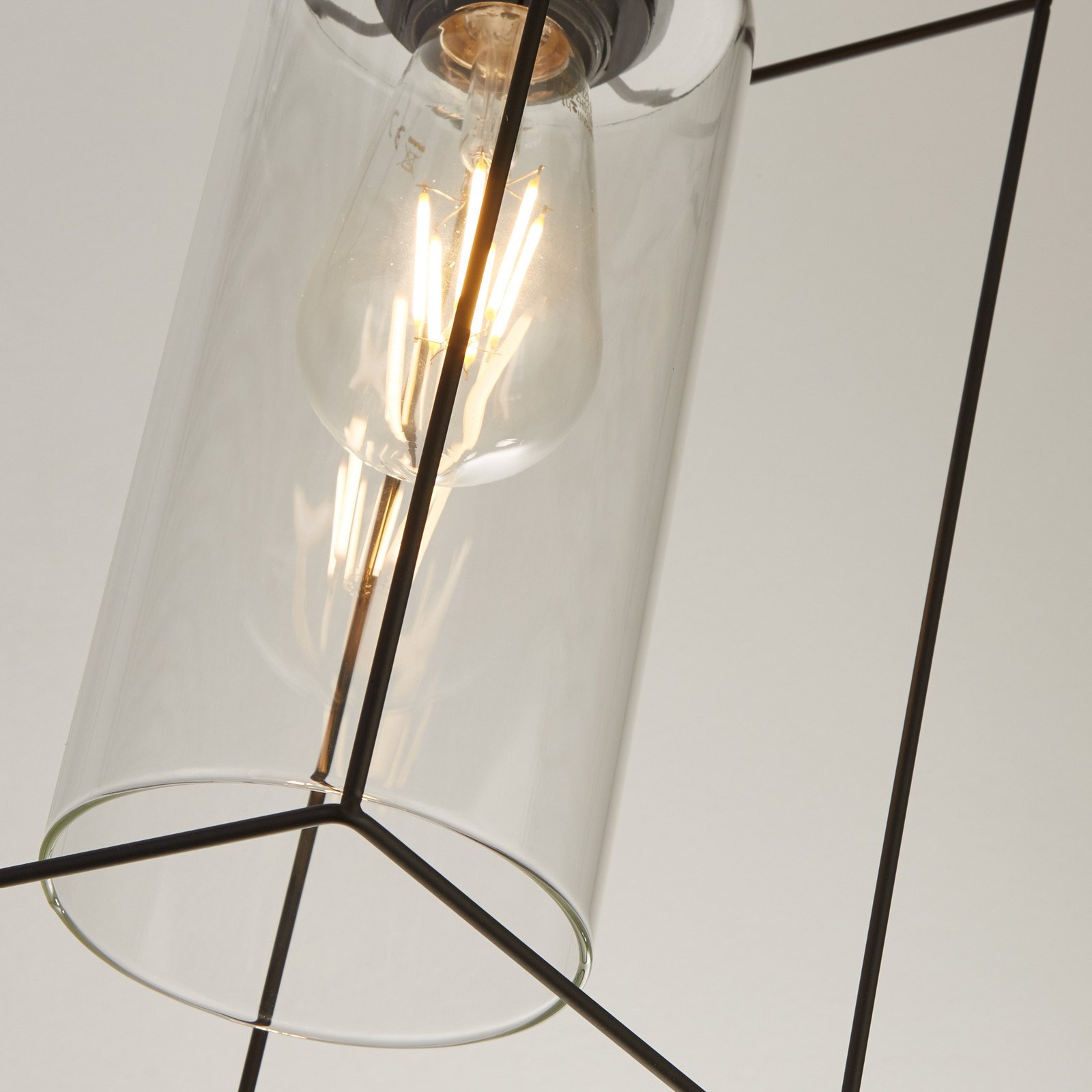 Searchlight Lampă suspendată Vesperon transparentă sticlă 3 becuri 75 cm - Camera de zi / sufragerie - Modern - clar negru