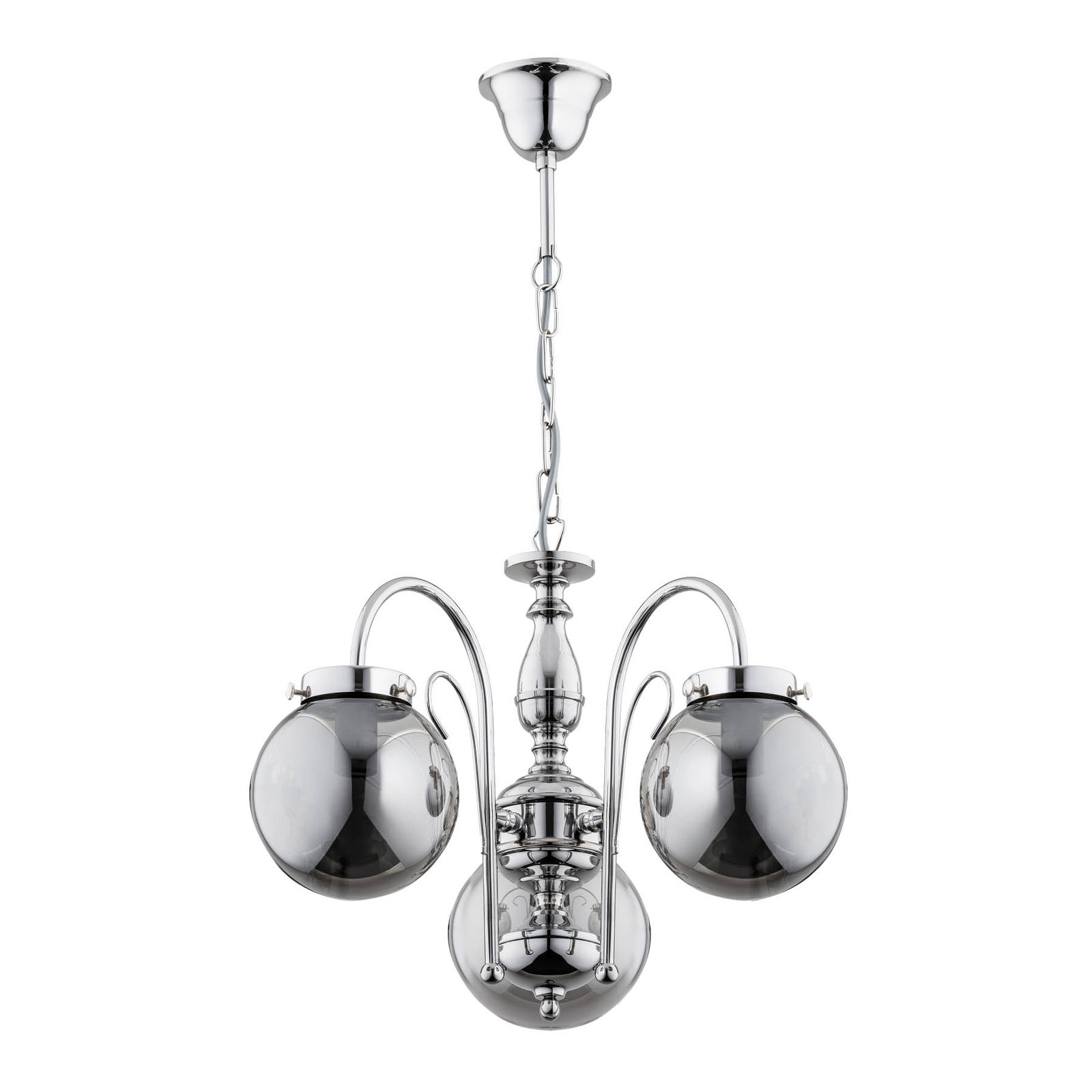 Lámpara de araña Hector, plata, 3 luces