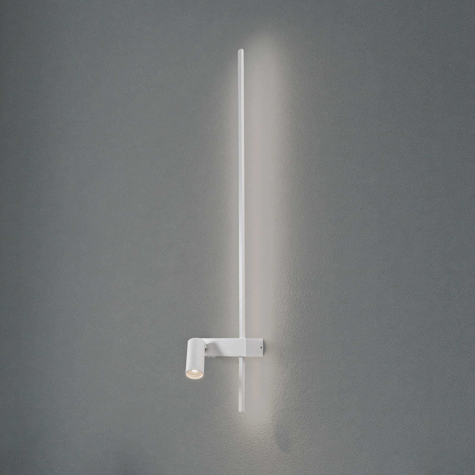 Euluna Aplică de perete EASY RIGHT alb lățime 80 cm metal GU10 + LED - Camera de zi / sufragerie - Modern - Aluminiu