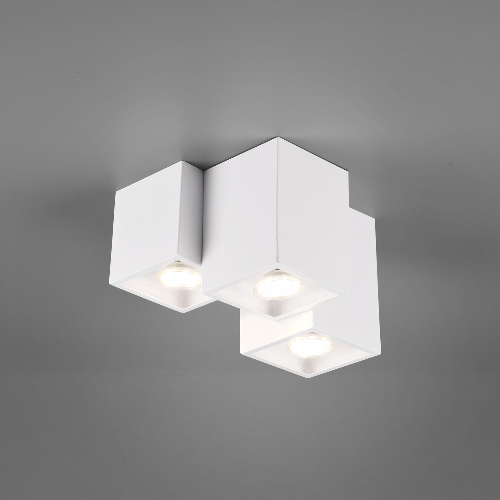 Plafondlamp Fernando, 3-lamps, mat wit