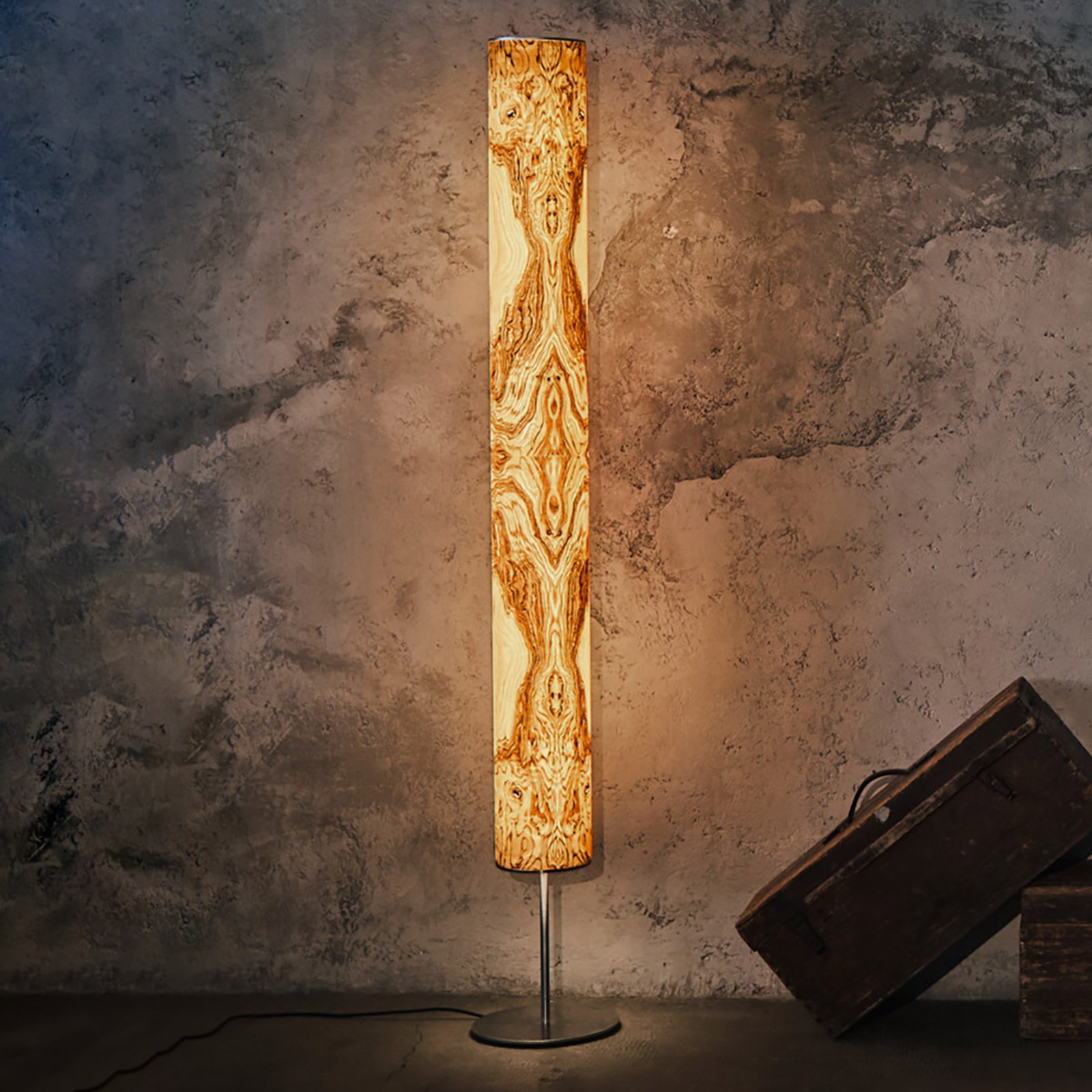 LeuchtNatur Arbor LED-Stehleuchte, Holzschirm