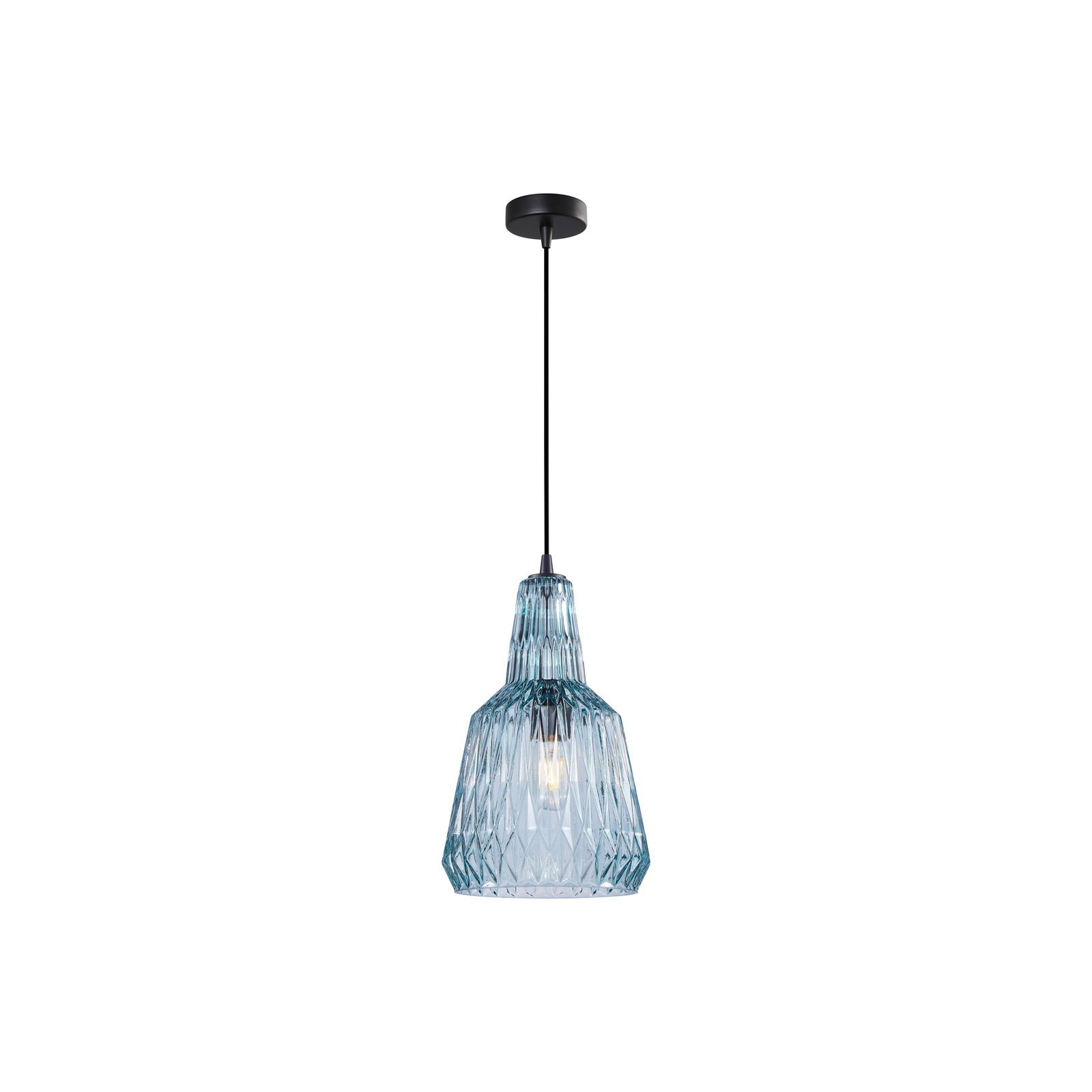 Lindby Belarion hanglamp, lichtblauw, 1-lamp, glas