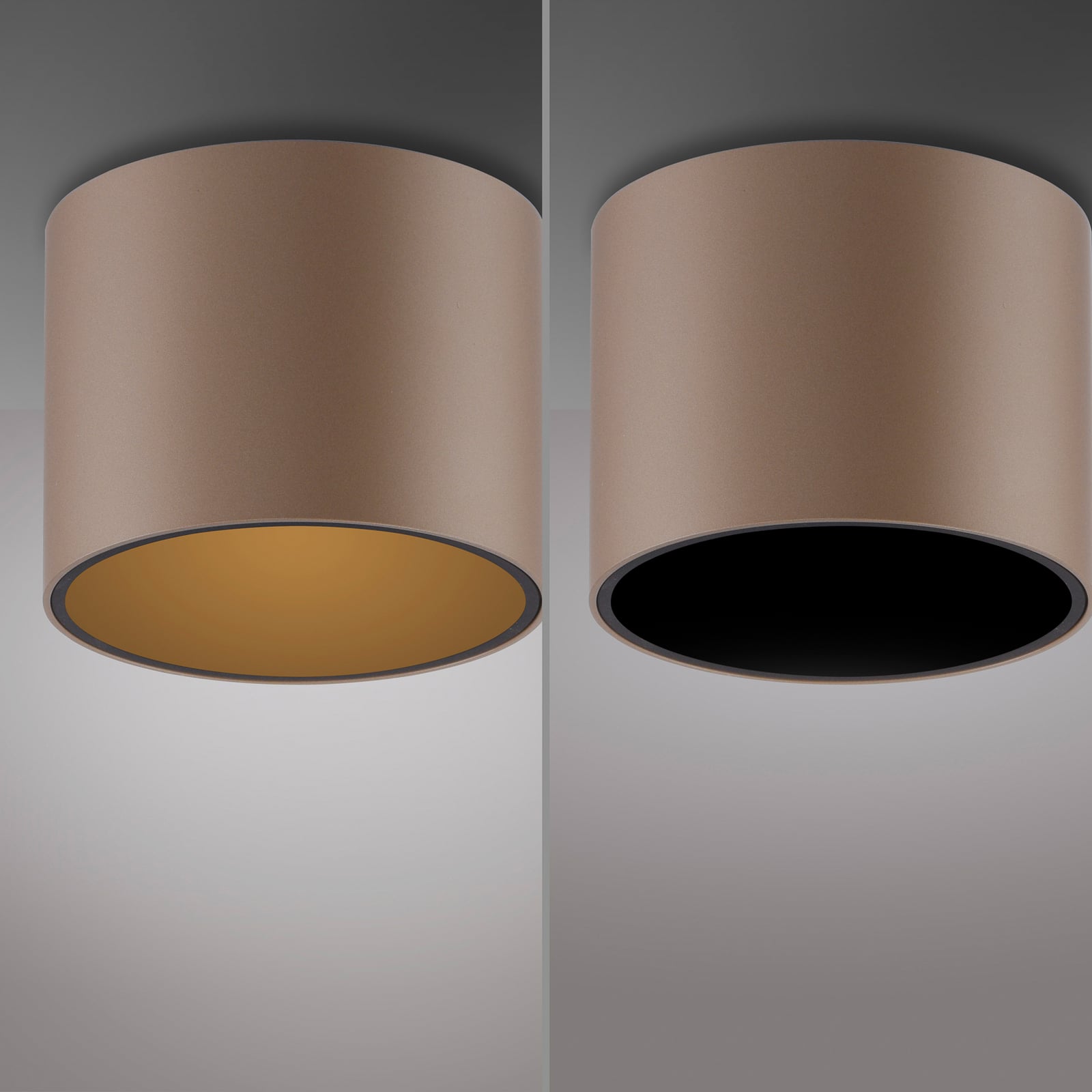 Point LED-Bad-Deckenlampe, bronzefarben, Ø18 cm, IP44 - PURE Point LED-Bad-Deckenlampe, bronzefarben, Ø18 cm, IP44 - PURE
