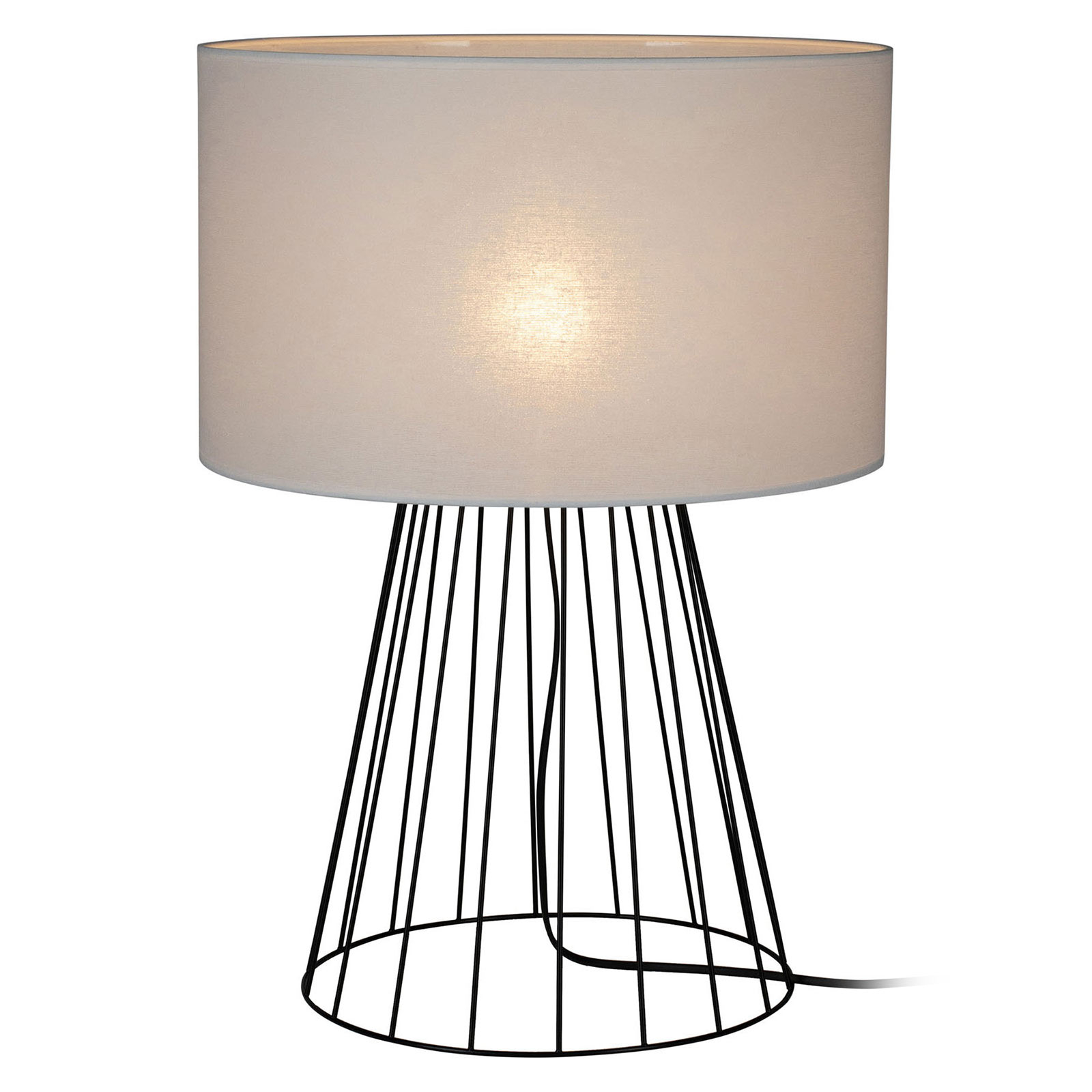 BRITOP Valene table lamp, fabric lampshade height 69.5 cm, for Living / Dining Room, fabric, metal, E27, 60 W, energy efficiency: A++, H: 69.5 cm
