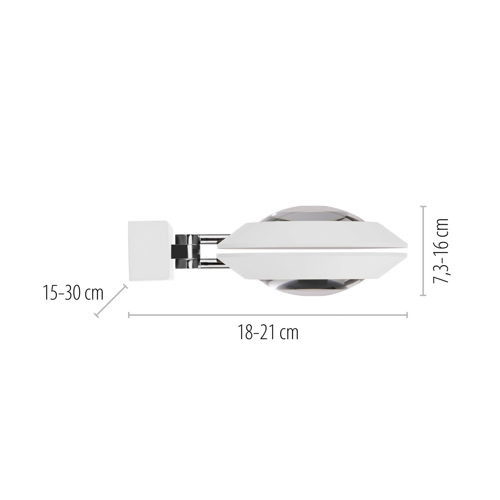 Oculis LED-Wandlampe, weiß, 30 cm, Eisen/Glas, 2-flg. - PURE Oculis LED-Wandlampe, weiß, 30 cm, Eisen/Glas, 2-flg. - PURE