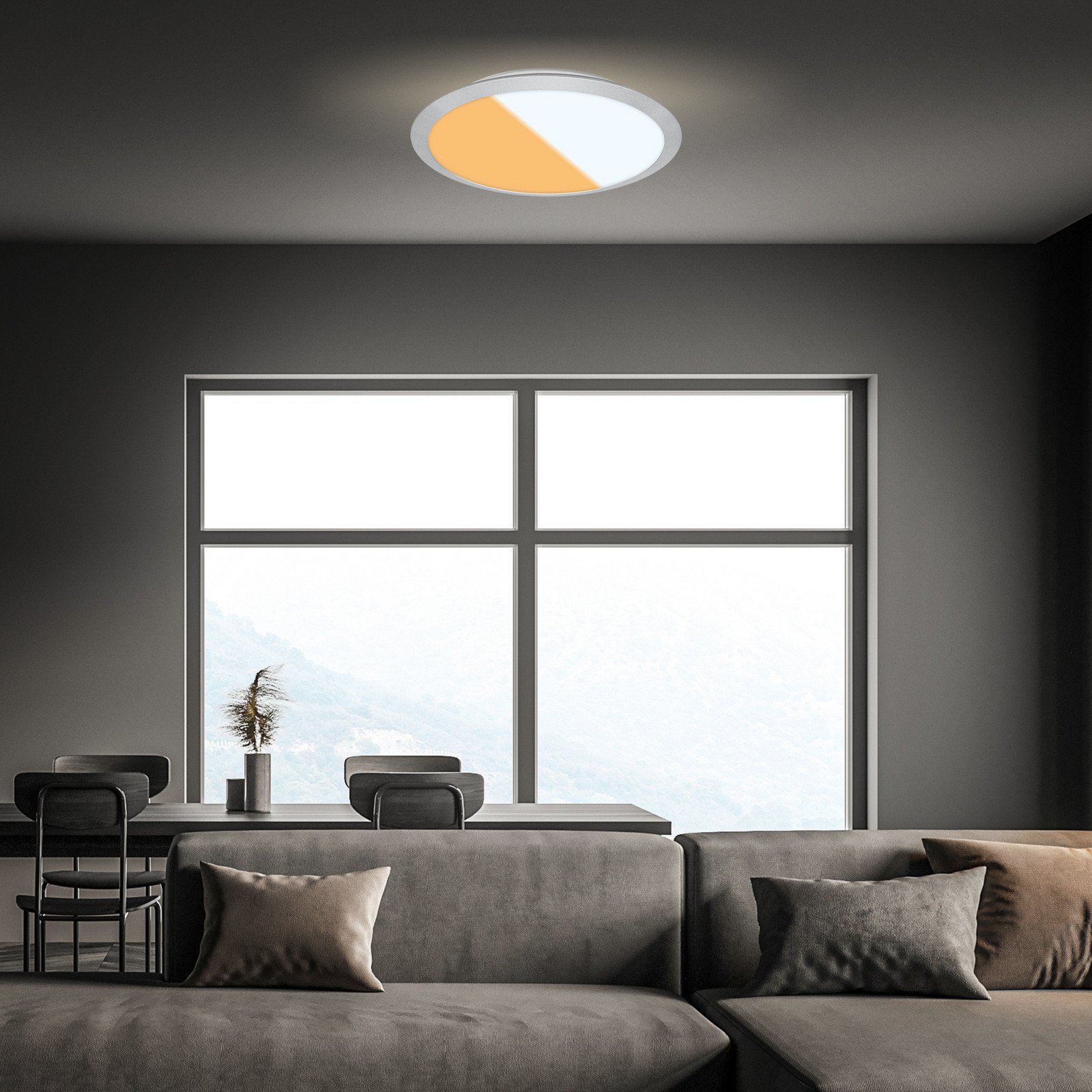 Briloner Plafonieră LED 3767014 comutator CCT IP44 crom mat - Baie - crom mat alb - Plastic