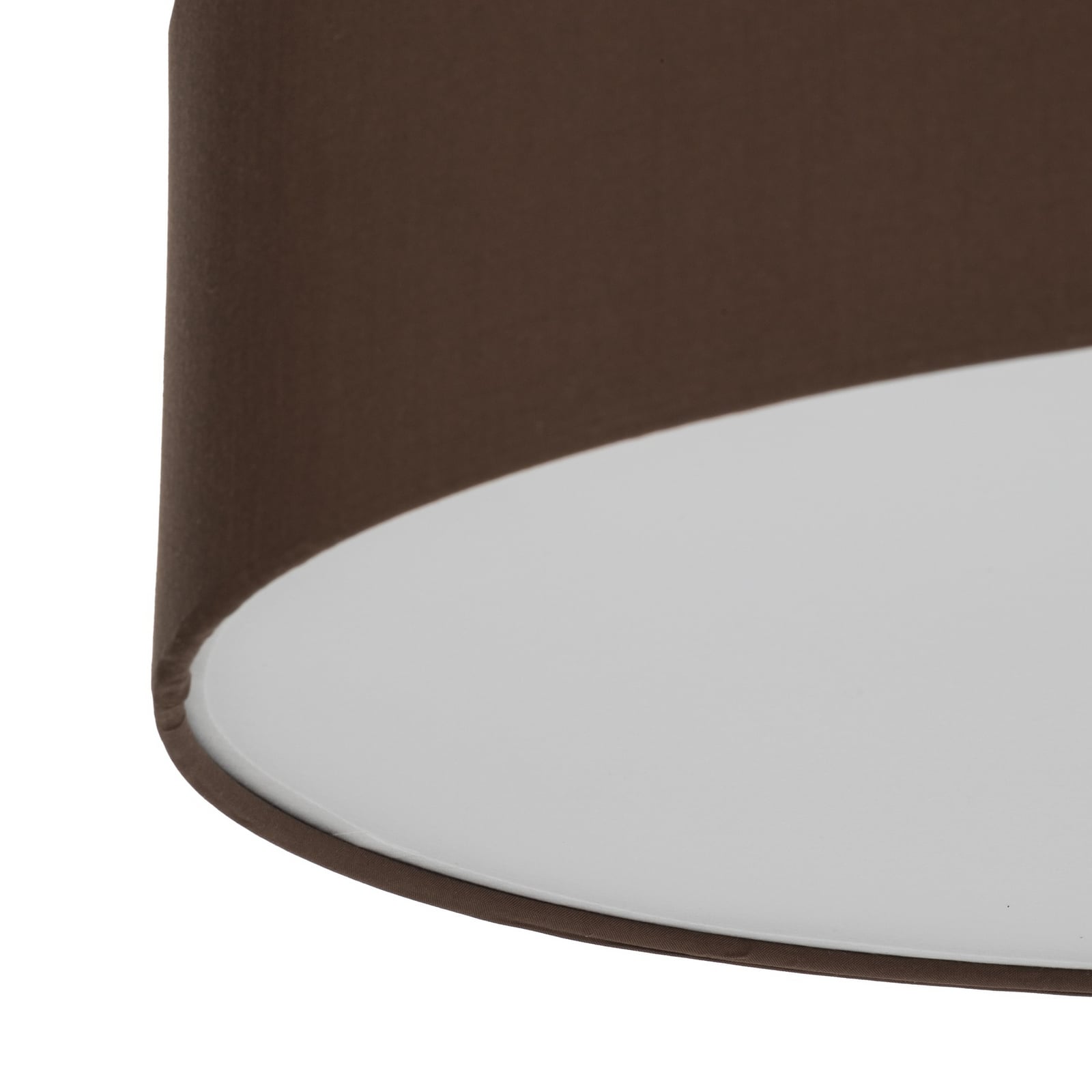 Plafonnier Lindby Sebatin, Ø 50 cm, marron clair, tissu, E27