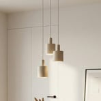 Lindby Hängelampe Ovelia, beige, 3-flammig, Metall, E27