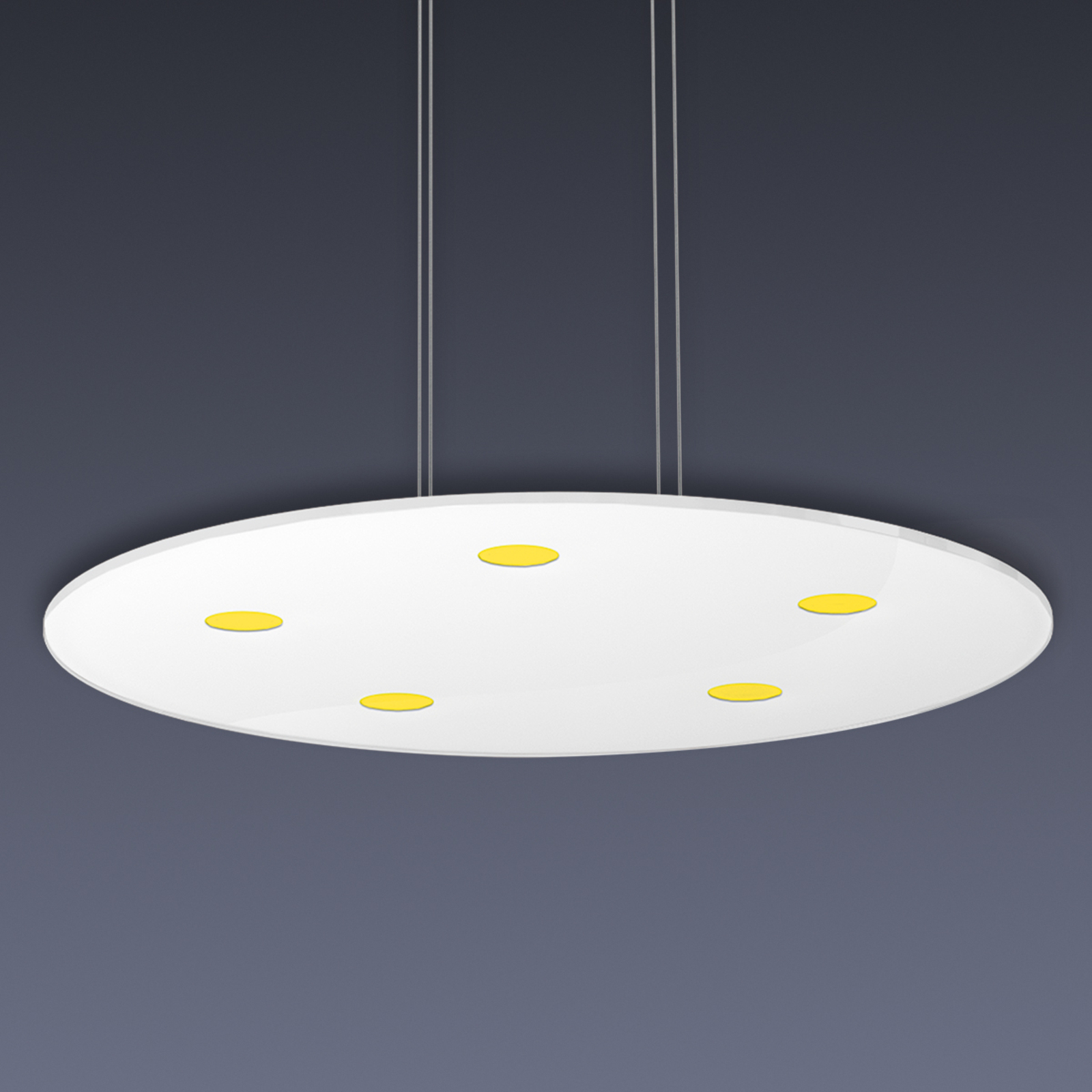 Luminária pendente LED redonda Sunia com regulador de intensidade tátil