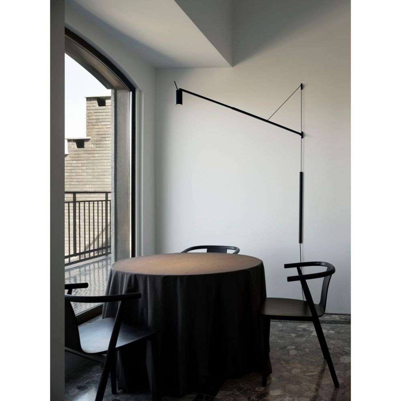 Swan Adjustable Candeeiro de Parede Matt Black - Nemo Lighting