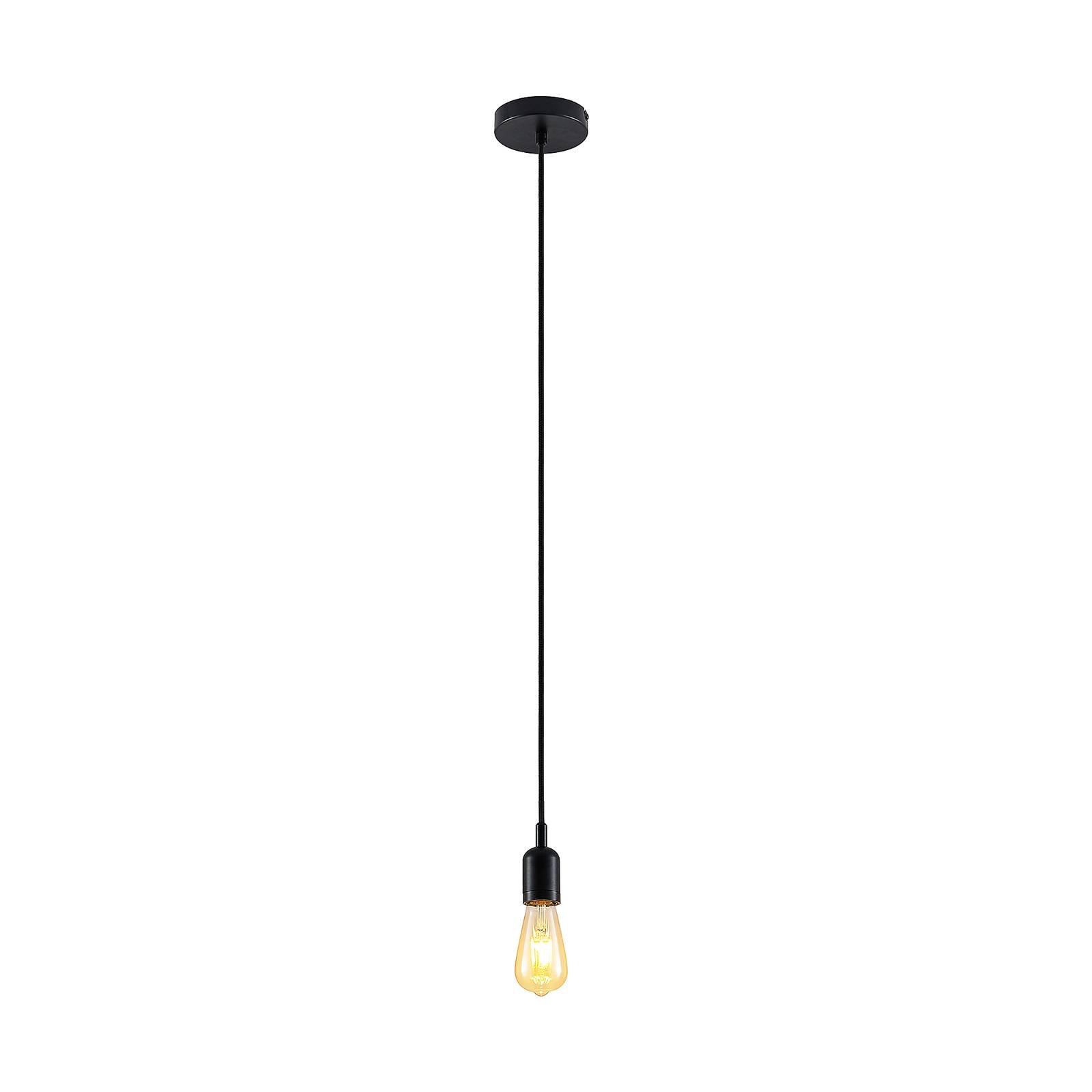 Lindby Vistoso hanging light, matt black, for Living / Dining Room, metal, E27, 60 W