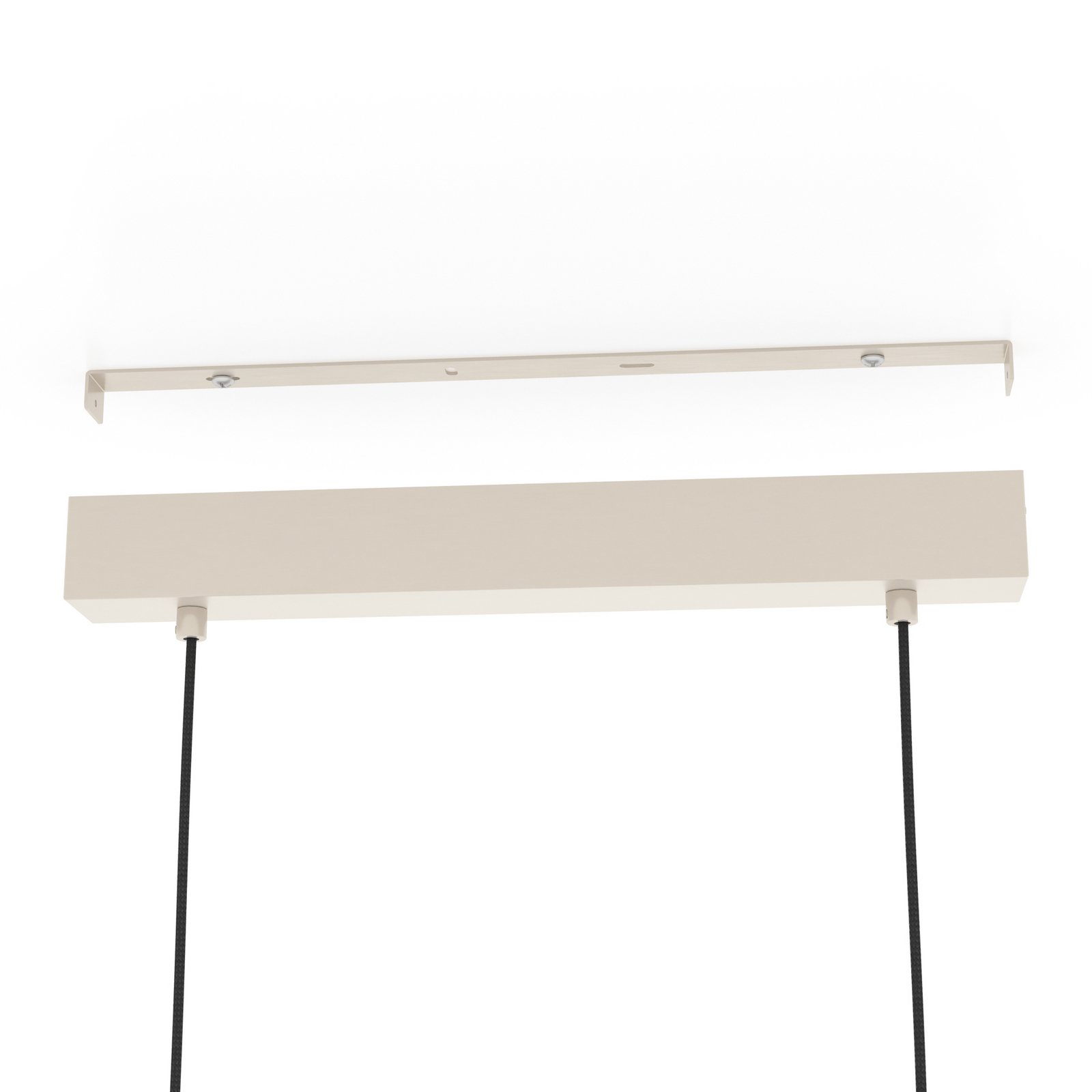 Cawton hänglampa, längd 76 cm, stål/brun, 3 lampor, stål