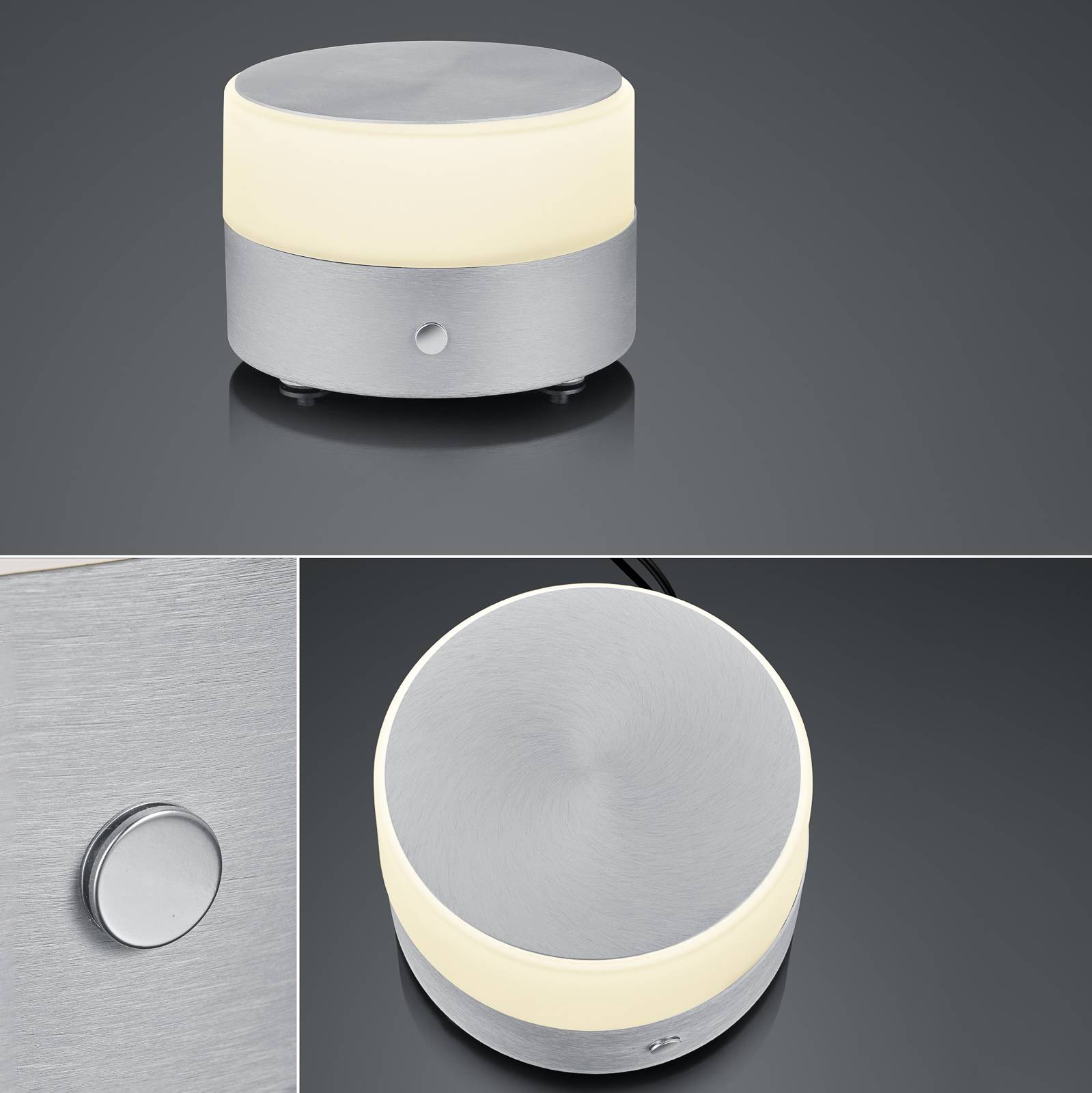 BANKAMP Button LED-bordlampe, højde 11 cm, alu