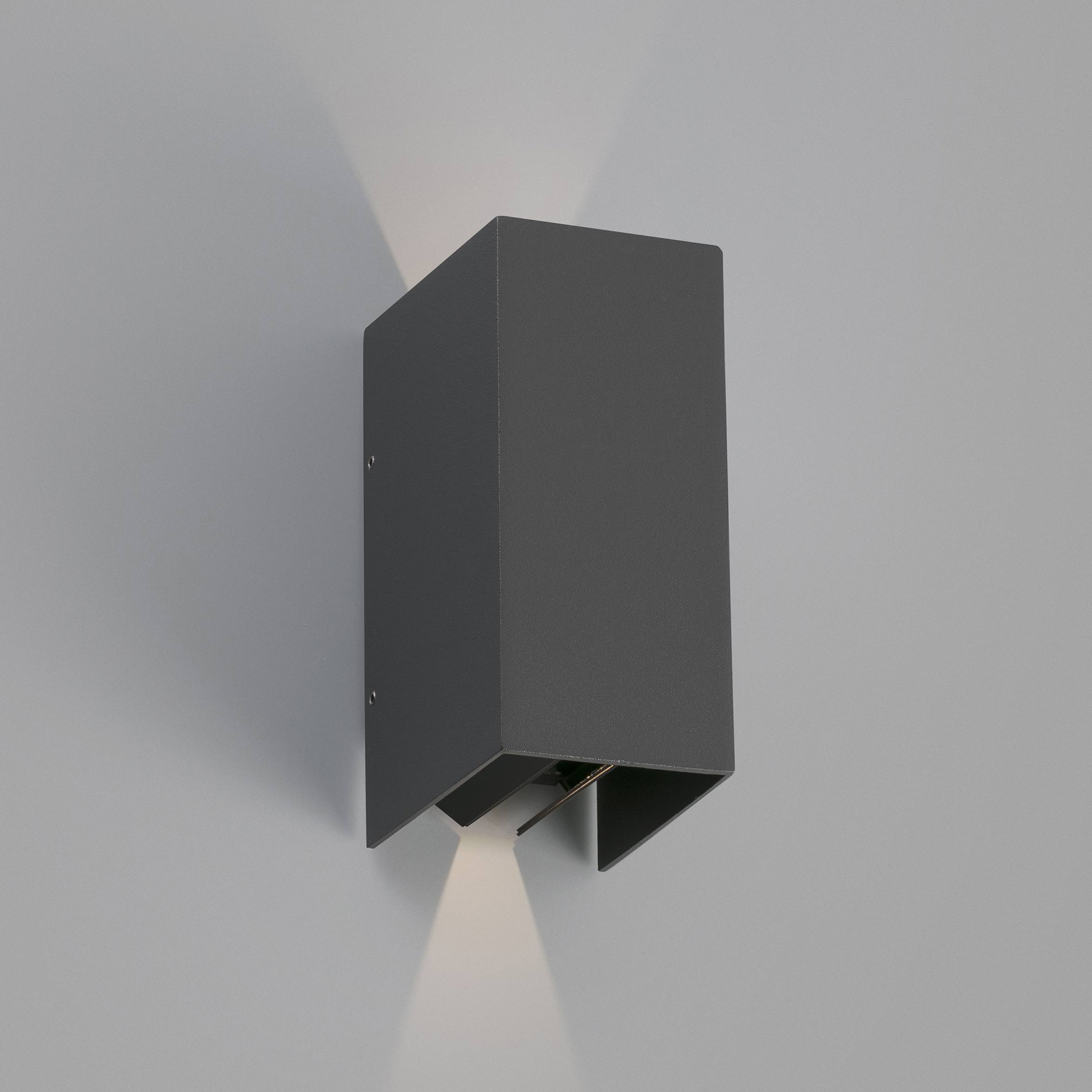 FARO BARCELONA Blind LED outdoor wall light, dark grey, injection moulded aluminium, glass, 6 W, energy efficiency: A+, W: 10.5 cm, H: 16.5 cm