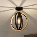 EGLO Basildon plafonieră din lemn și oțel