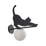 Lintu udendørs væglampe, sort, IP44, metal, kat - Lindby