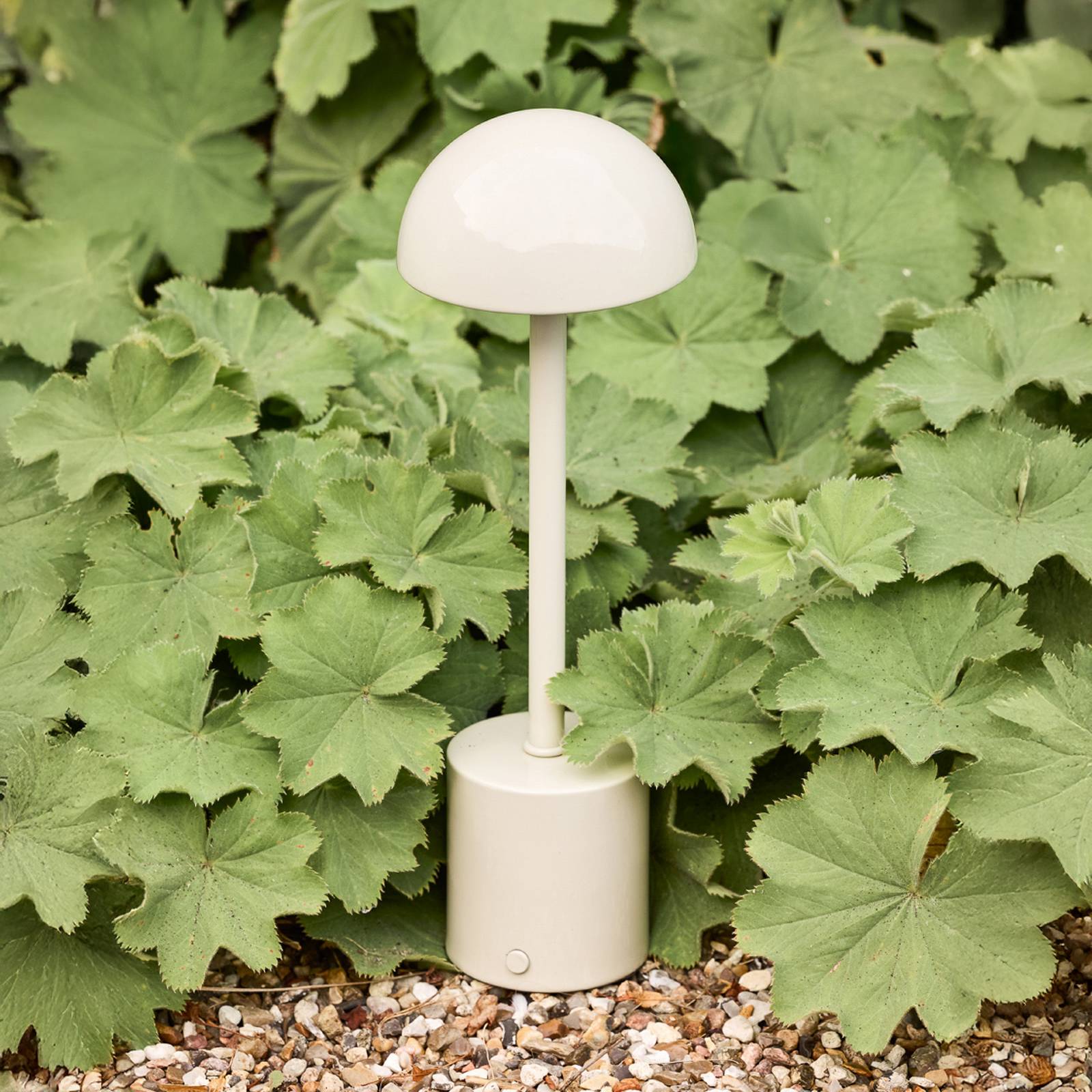 Hübsch LED tafellamp op accu, Taten, zandkleurig, hoogte 30 cm, metaal