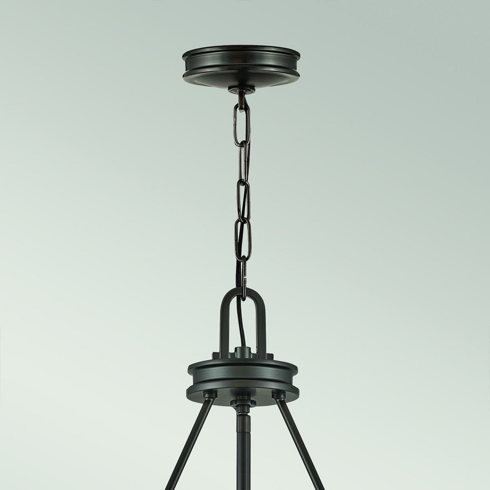 Závesné svietidlo Collier, čierne, Ø 54,3 cm, oceľ, sklo, E14