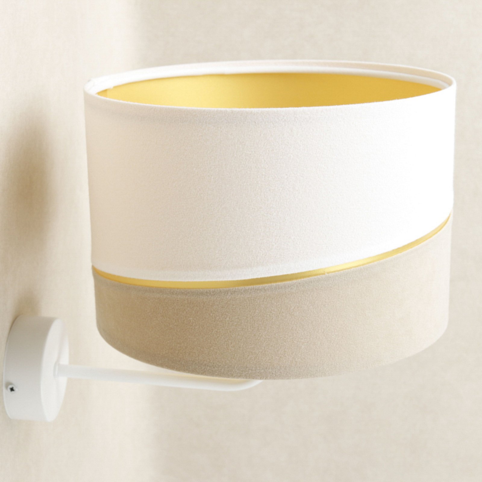 Susan wall light, white/beige/gold