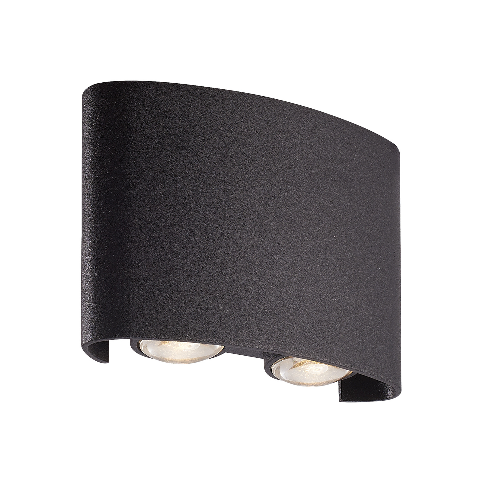 Vonkajšie nástenné svietidlo Shadows, šírka 12 cm, čierna, kovová