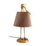 KARE Tischleuchte Pelican, gold, Leinen, Höhe 62 cm, E27
