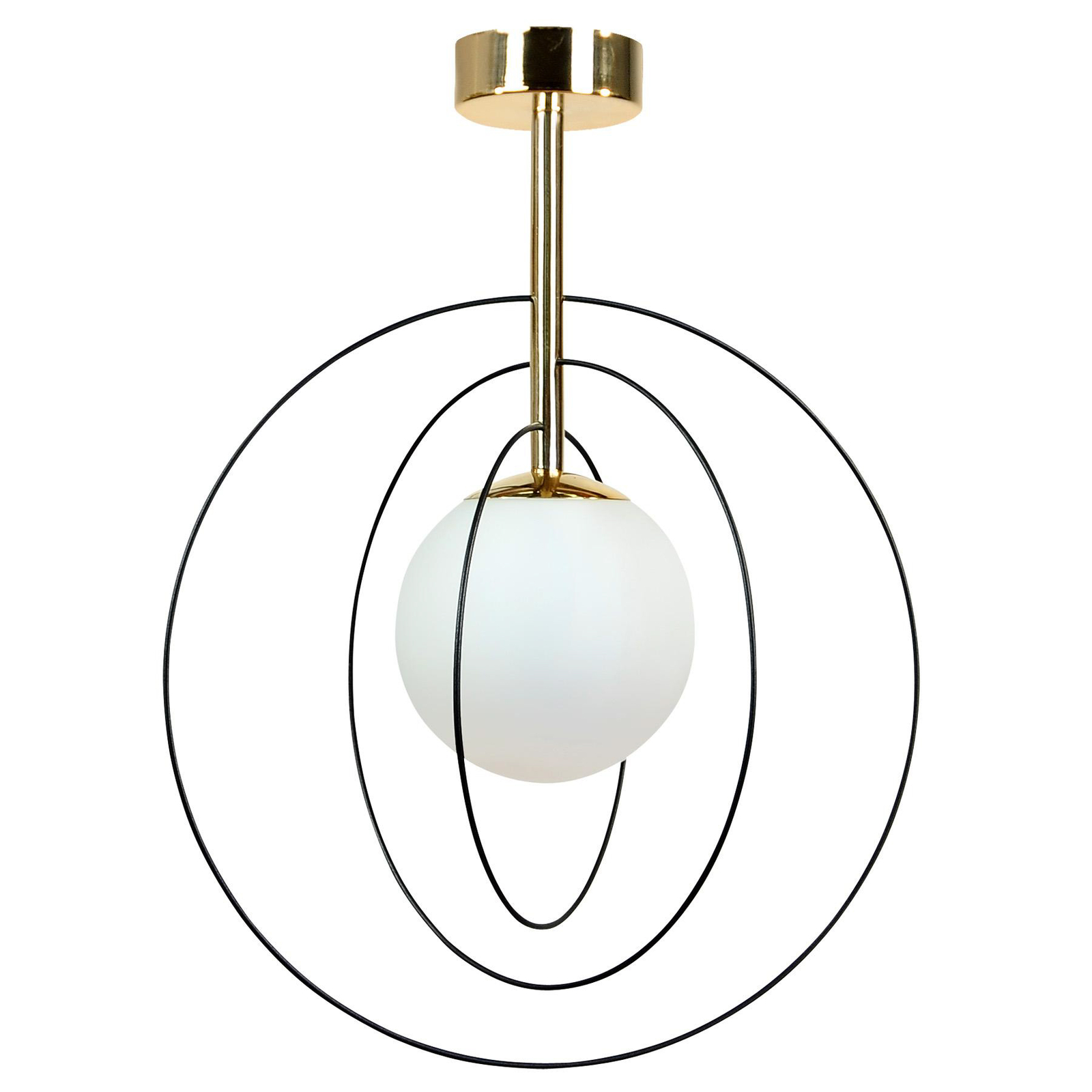 Euluna candeeiro de teto Spinn, 1 lâmpada, vidro, Ø 35 cm