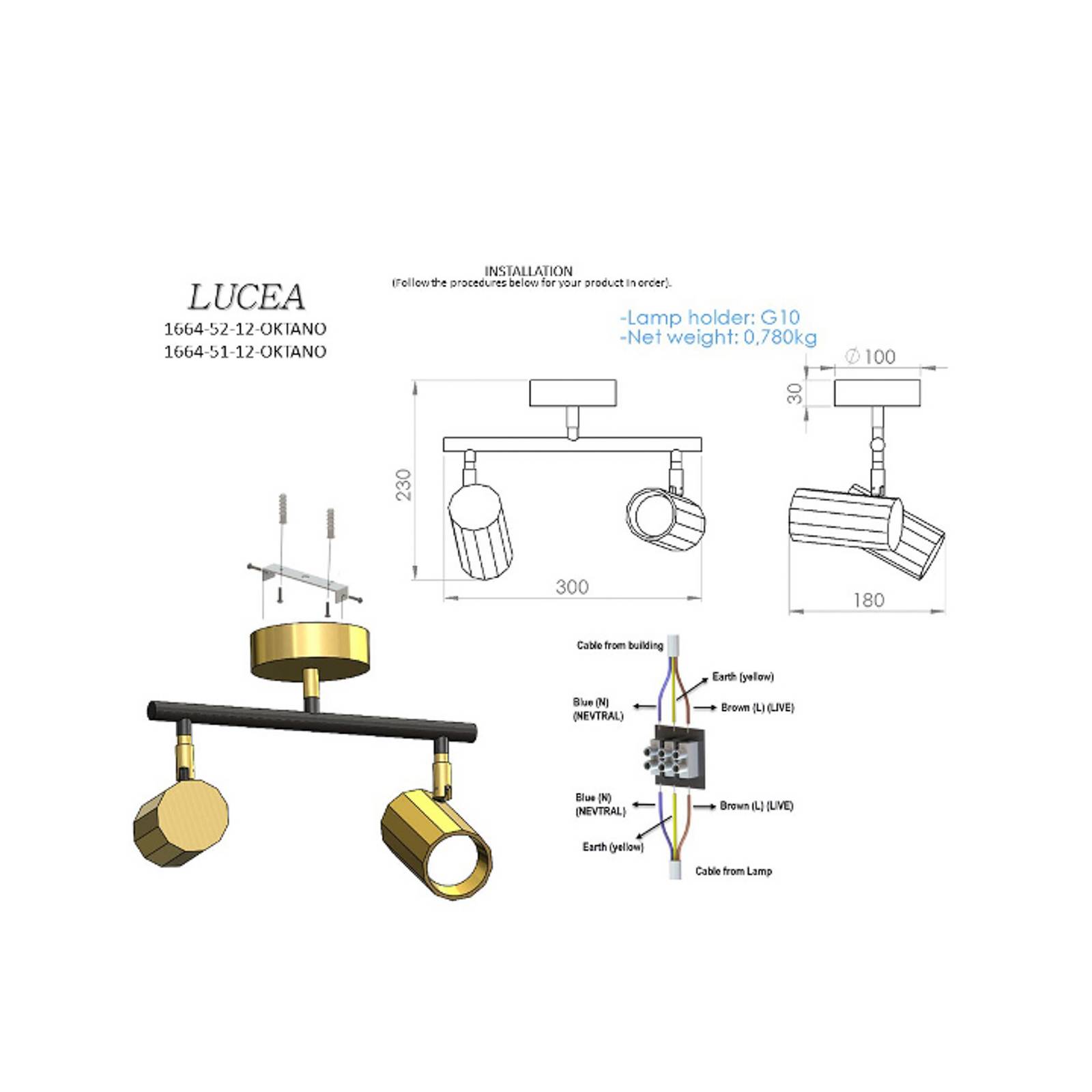 Deckenstrahler Oktano, chromfarben Länge 30 cm 2-flg. Metall günstig online kaufen