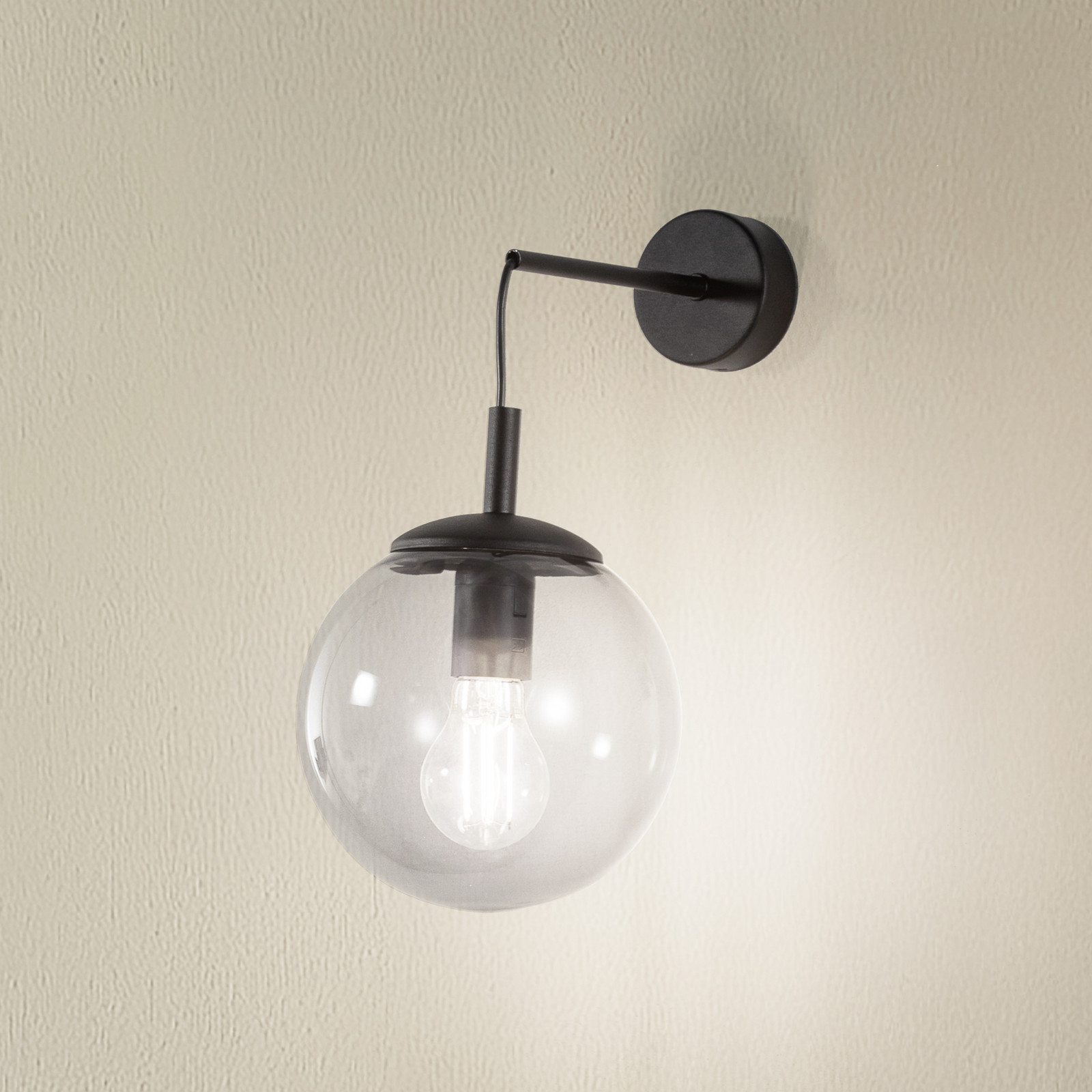 TK Lighting Aplică de perete Esme gri fumuriu înălțime 45 cm sticlă E27 - Camera de zi / sufragerie - modern - gri fum negru