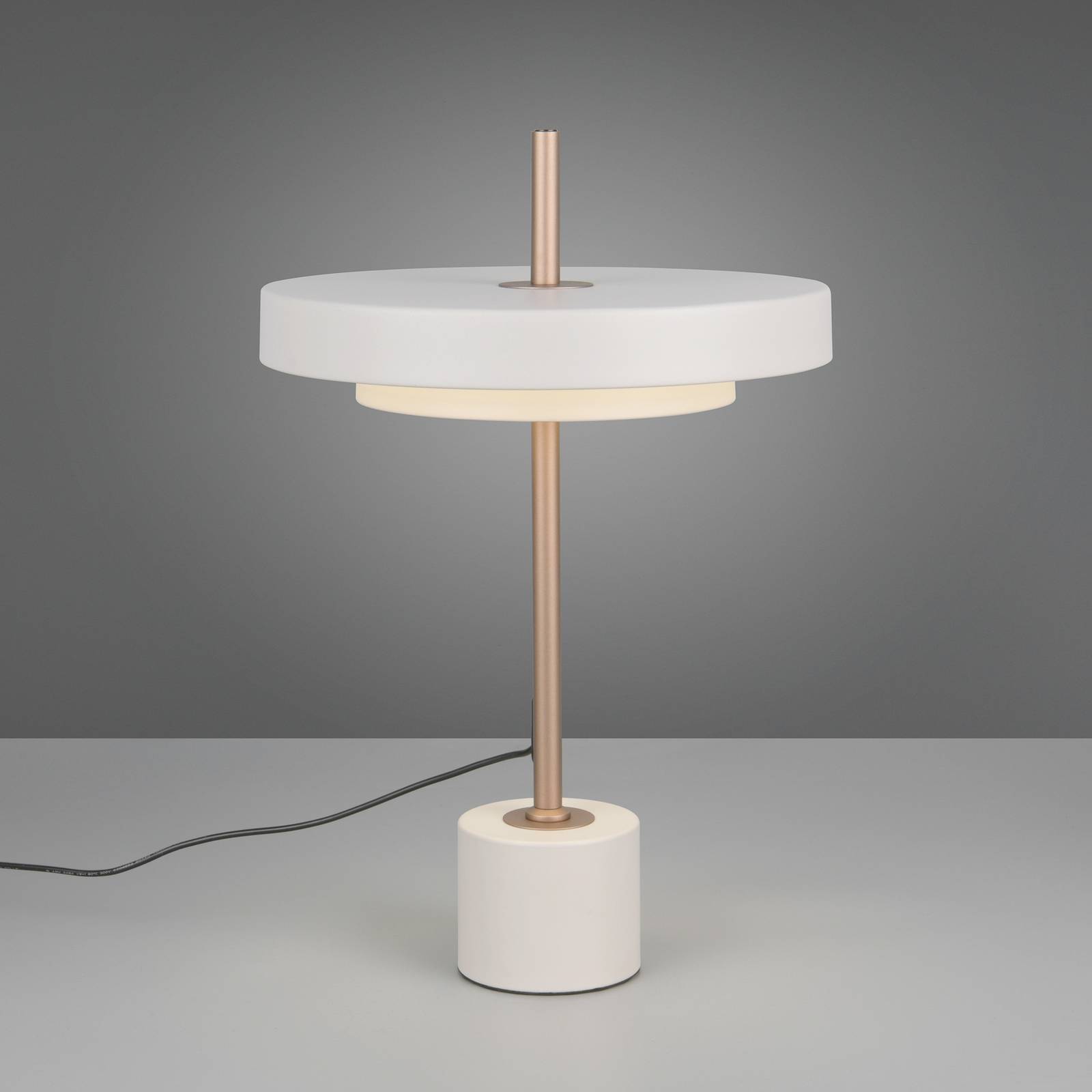 LED-Tischlampe Keaton, hellgrau, Höhe 45 cm, Metall, CCT günstig online kaufen