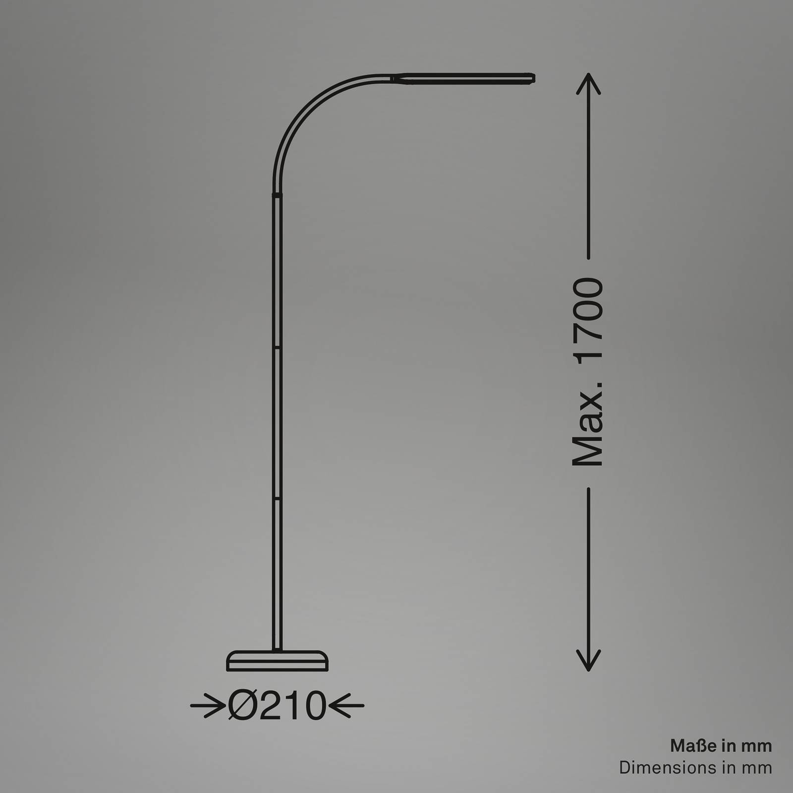 Lampa stojąca LED Mura, czarna, wysokość 170 cm, metalowy ściemniacz dotykowy