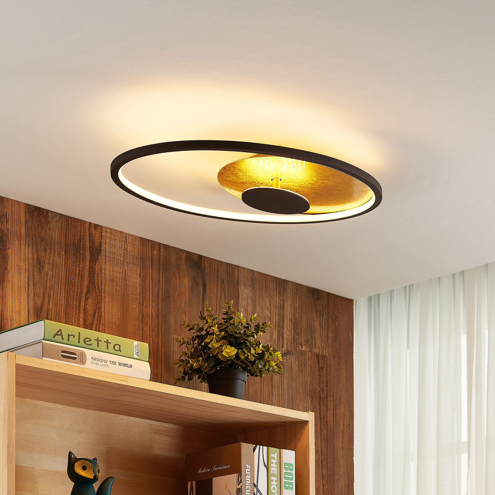 Φωτιστικό οροφής Lindby Feival LED, 61 cm x 36 cm
