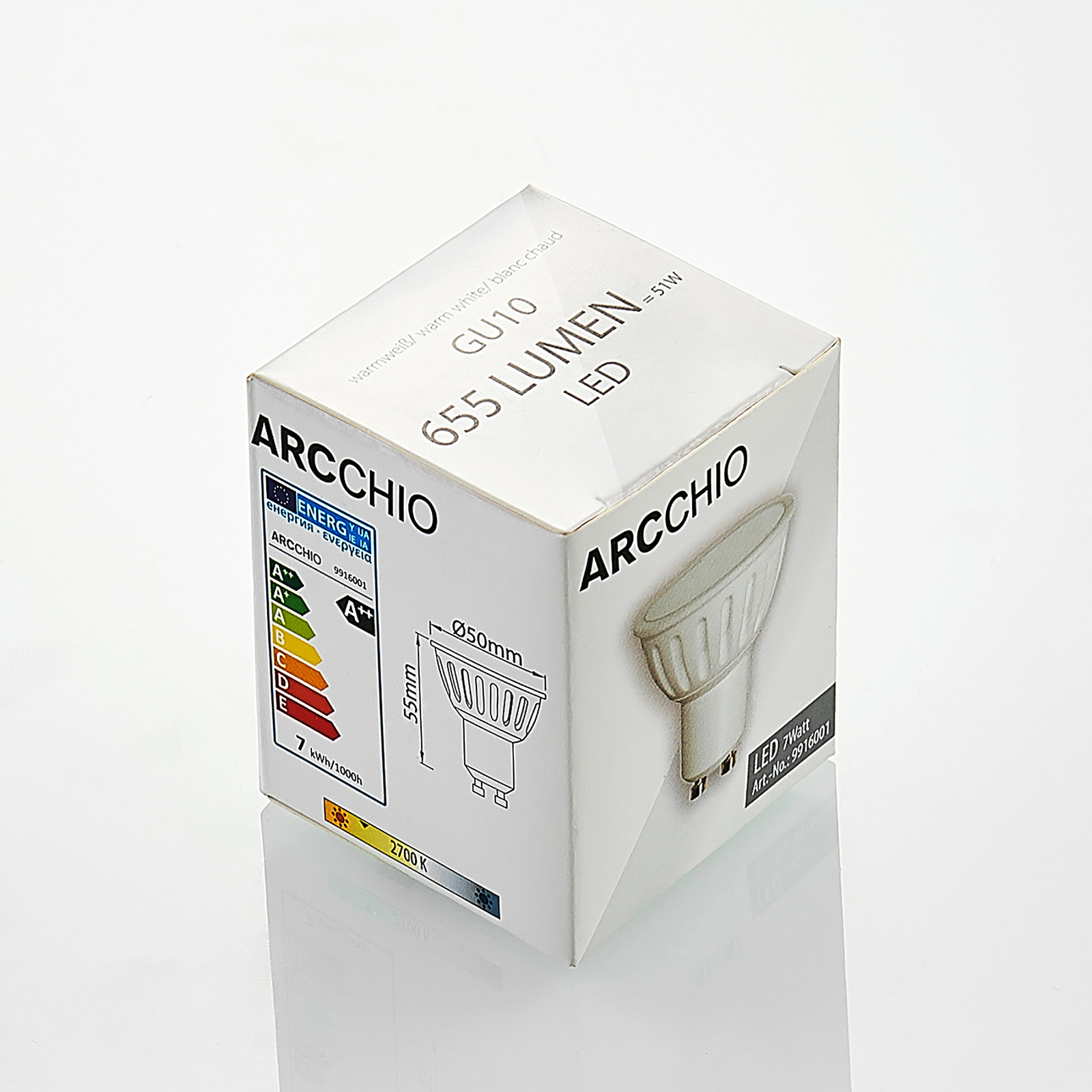 Arcchio LED-reflektor GU10 100° 7 W 2.700 K