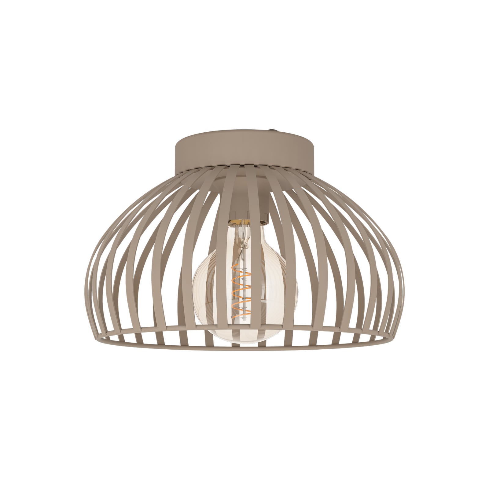 Mogano 3 ceiling light, beige, Ø 28 cm, metal, E27