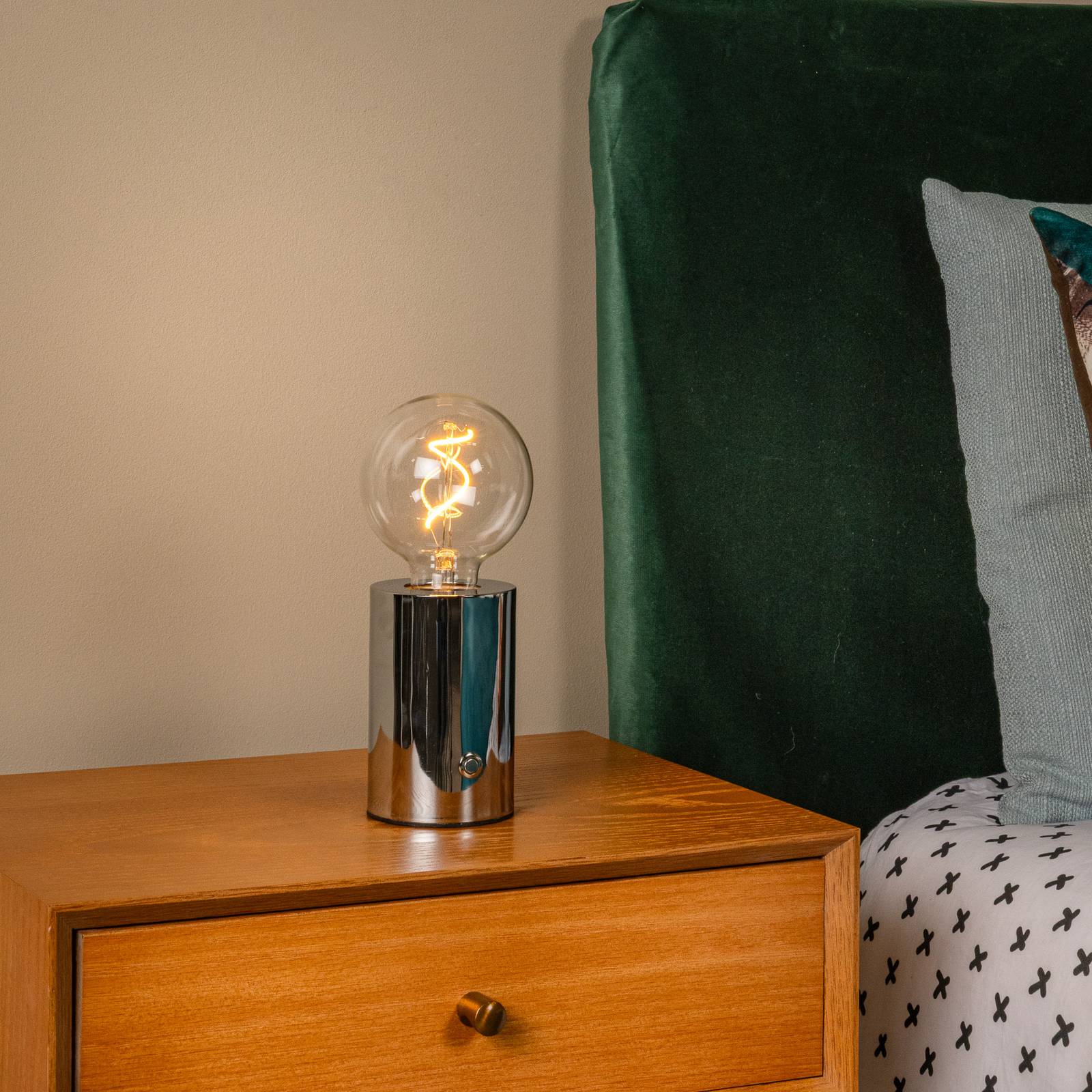 Akku-Tischlampe Vivo, chromfarben, Höhe 22 cm, Metall günstig online kaufen