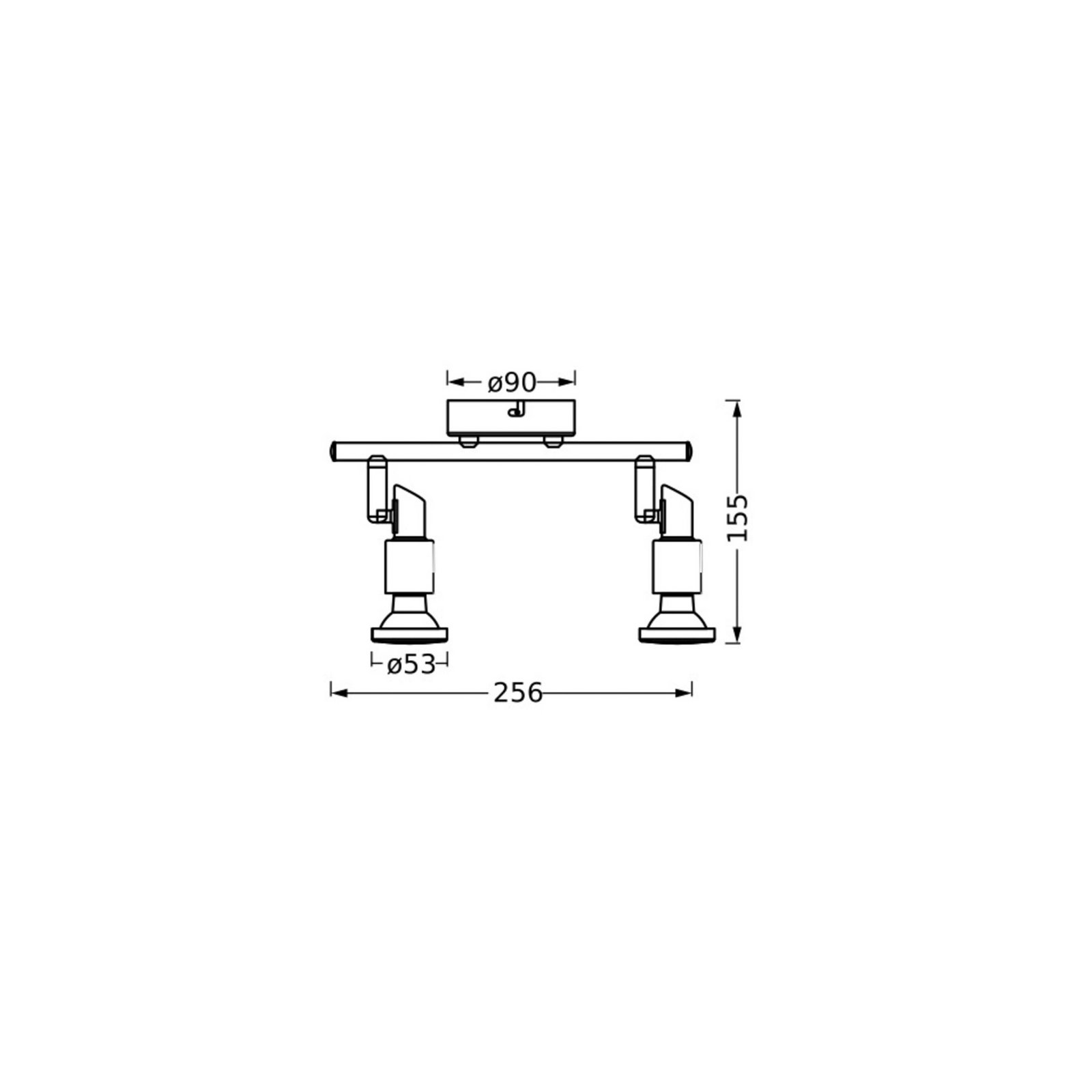 OSRAM Deckenstrahler, schwarz 2-flg. Metall GU10-LED 927 dim