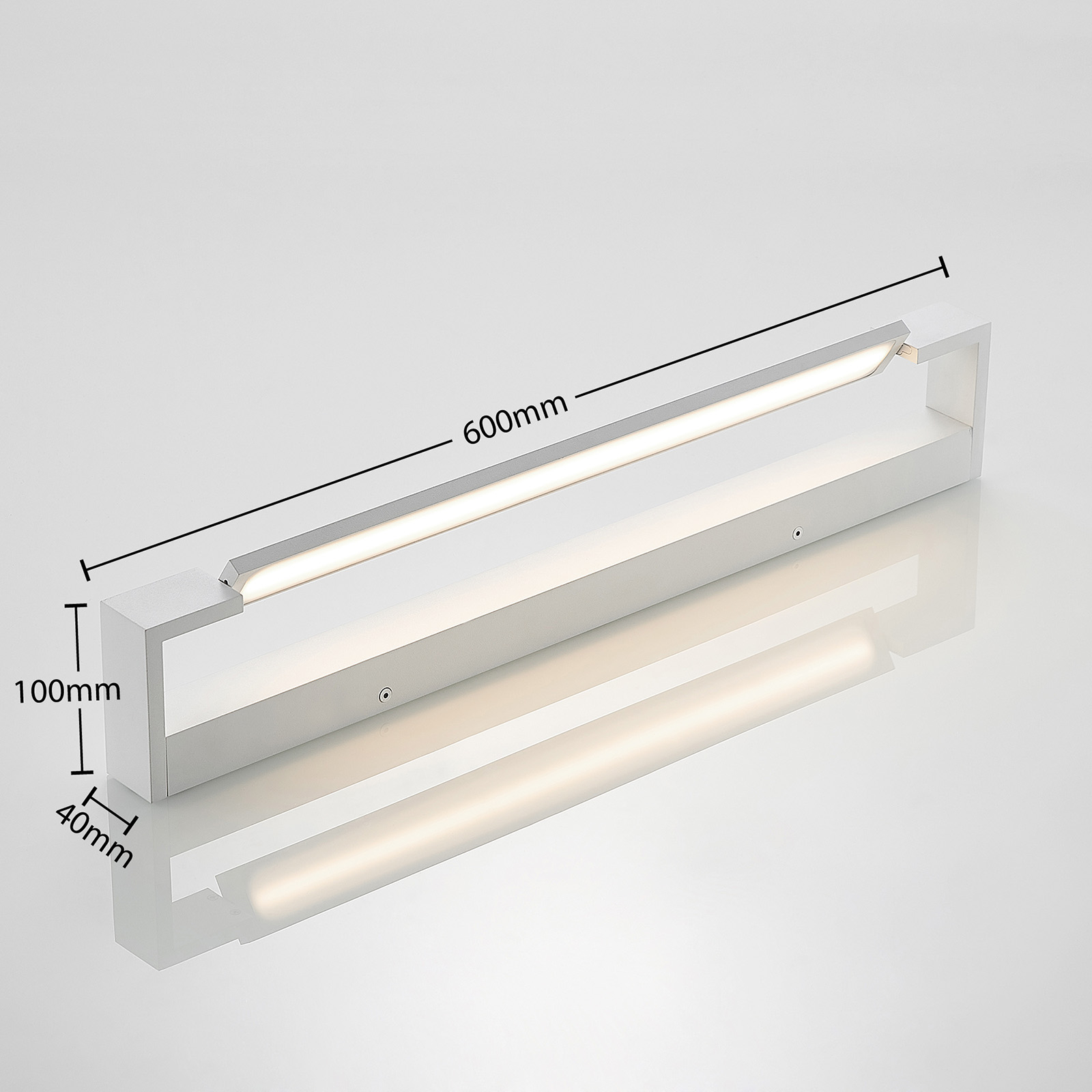 Arcchio Jora LED wandlamp, IP44, wit, 60 cm