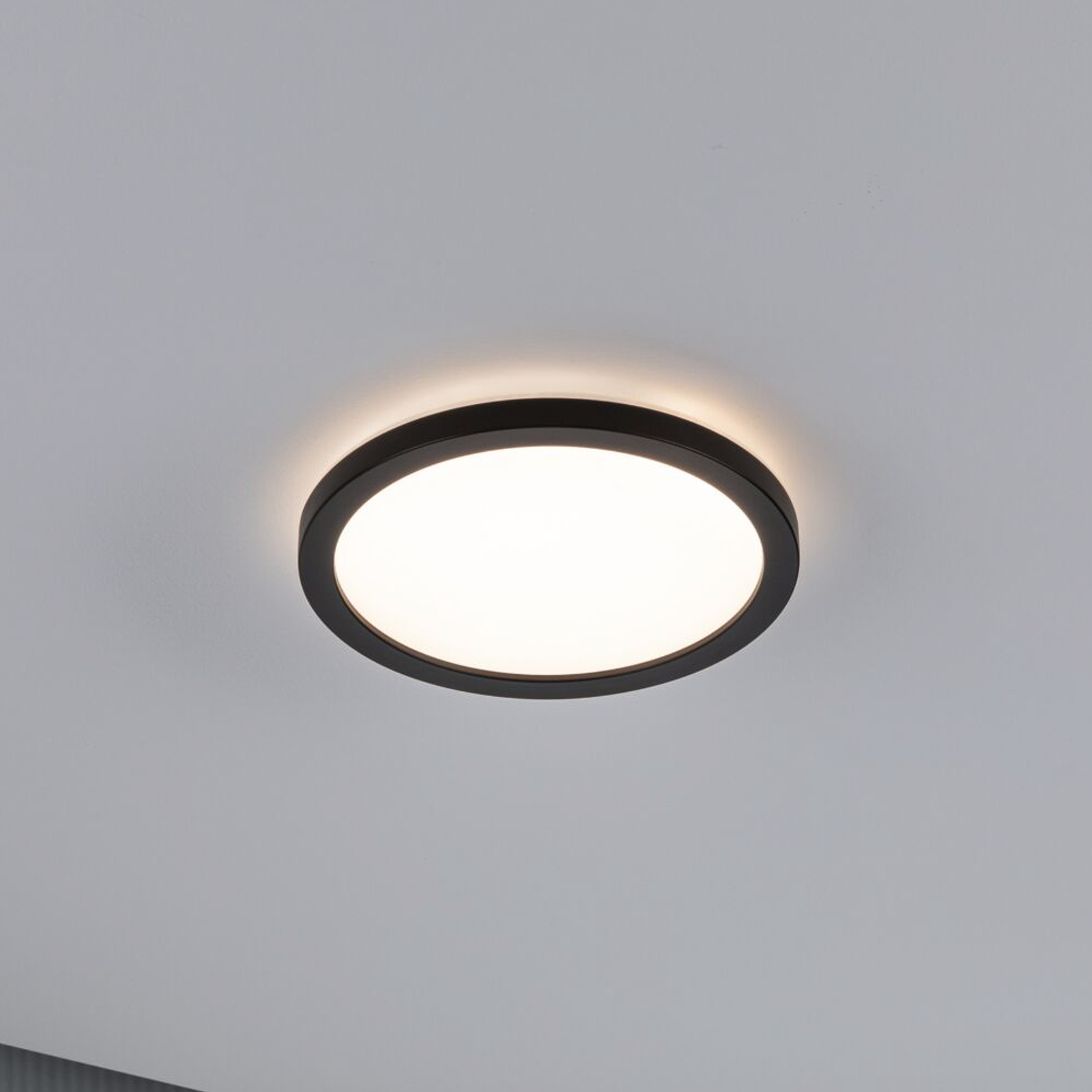 Paulmann Atria Shine panel on/off negro 830 Ø19cm