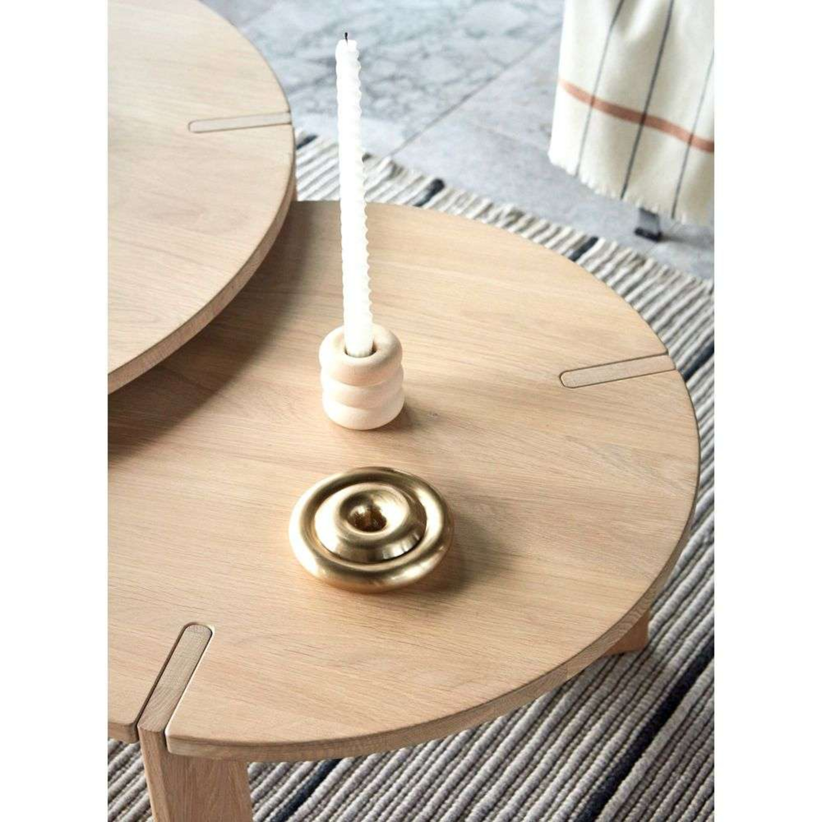 Savi Solid Brushed Brass Candleholder Low - OYOY Living Design